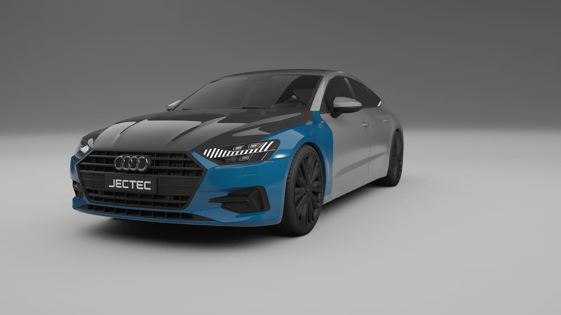 Lackskyddsfilm Audi A7 C8 Sportback prefacelift | CrystalGuard Framskyddskit med Kolfiberhuv