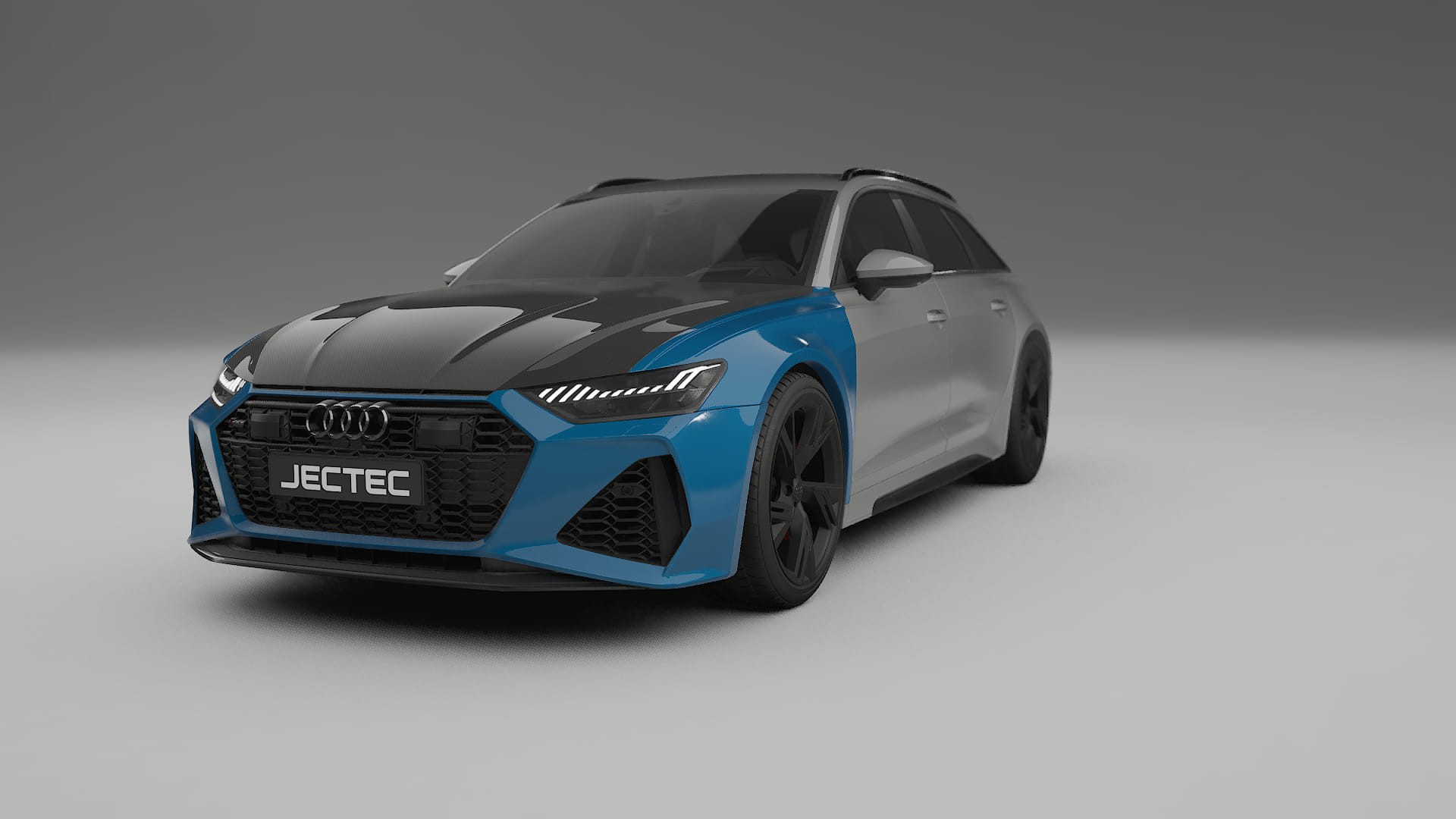 Lackskyddsfilm Audi RS6 Avant C8 facelift | CrystalGuard Framskyddskit med Kolfiberhuv