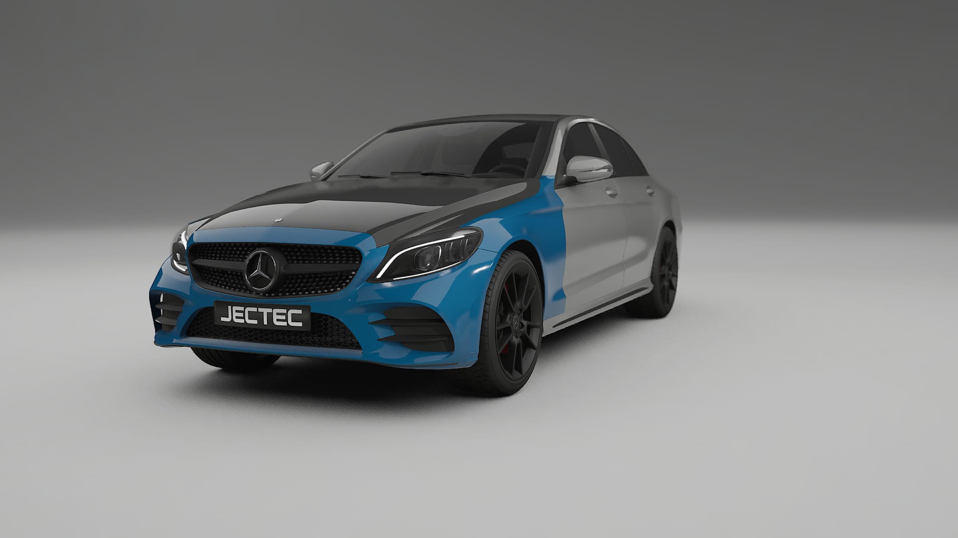 Lackskyddsfilm Mercedes C-class W205 AMG sedan | CrystalGuard Framskyddskit med Kolfiberhuv