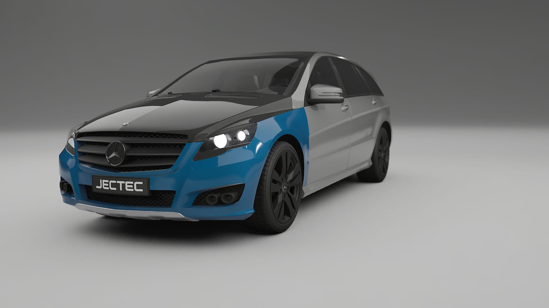 Lackskyddsfilm Mercedes R-class W251 facelift | CrystalGuard Framskyddskit med Kolfiberhuv