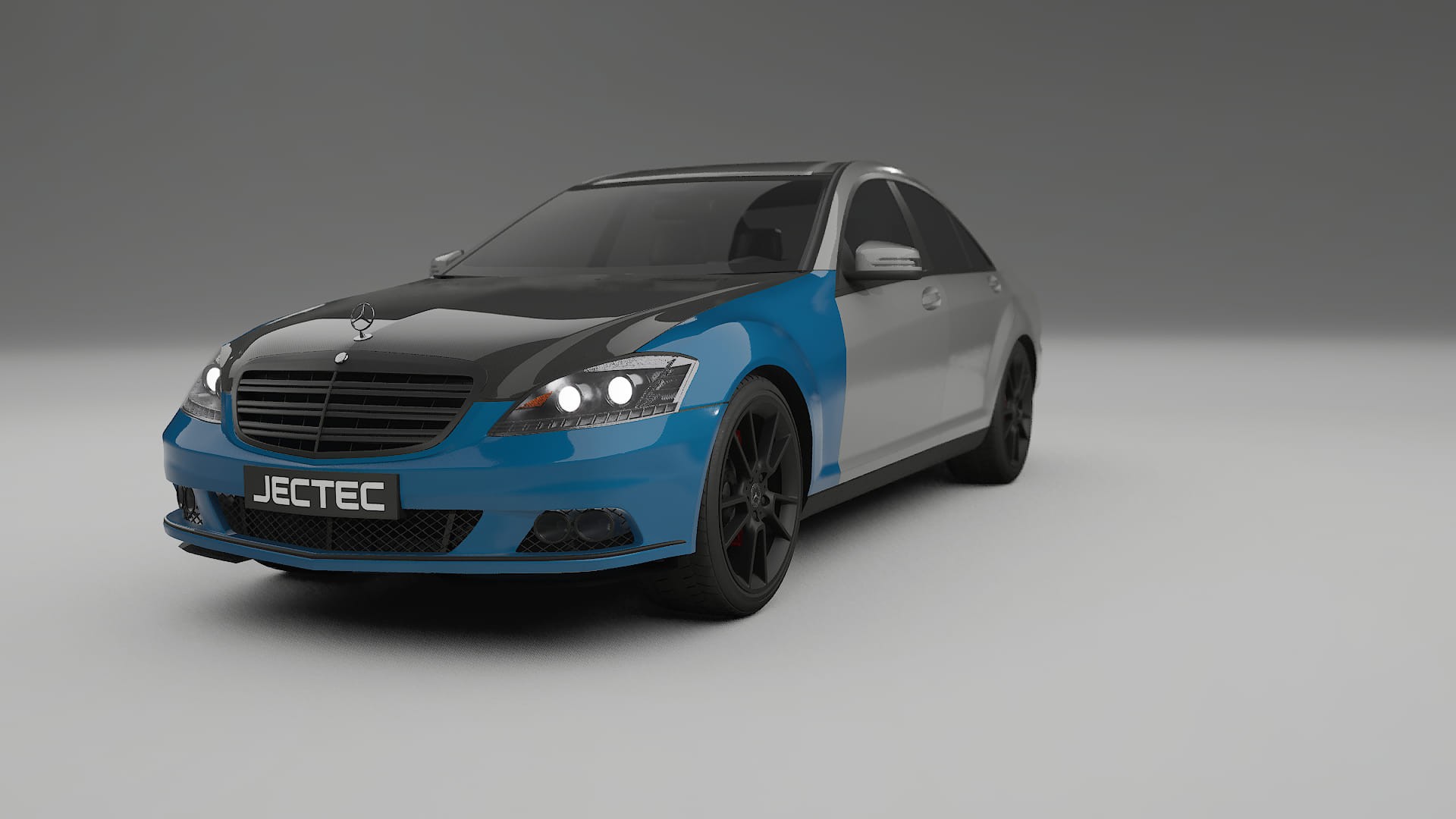 Lackskyddsfilm Mercedes S-class W221 facelift | CrystalGuard Framskyddskit med Kolfiberhuv