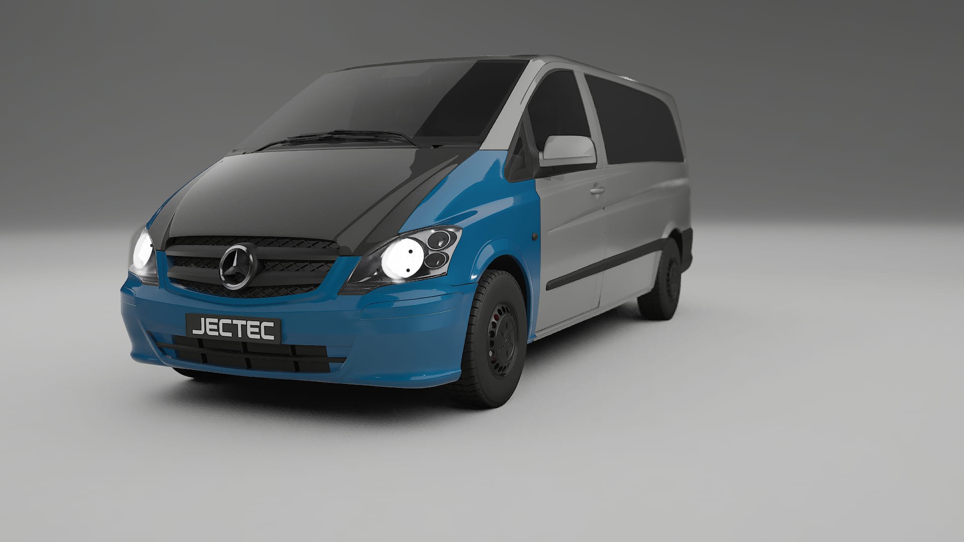 Lackskyddsfilm Mercedes Vito Kort W639 facelift | CrystalGuard Framskyddskit med Kolfiberhuv