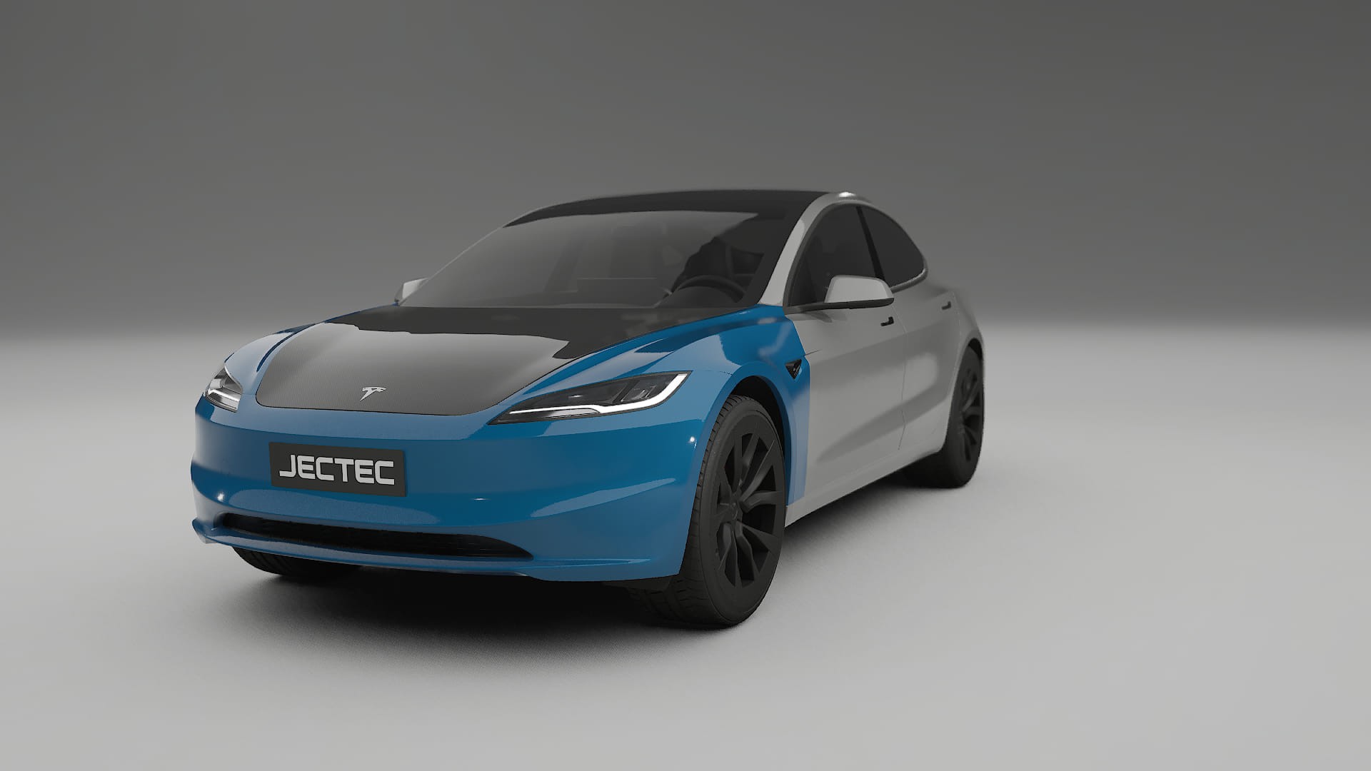 Lackskyddsfilm Tesla Model 3 Highland | CrystalGuard Framskyddskit med Kolfiberhuv