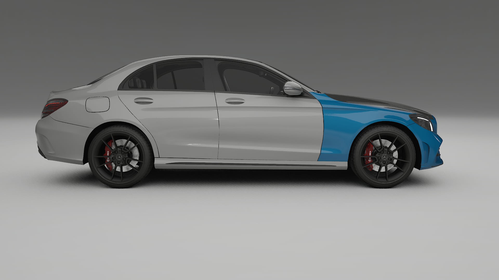 Lackskyddsfilm Mercedes C-class W205 AMG sedan | CrystalGuard Framskyddskit med Kolfiberhuv