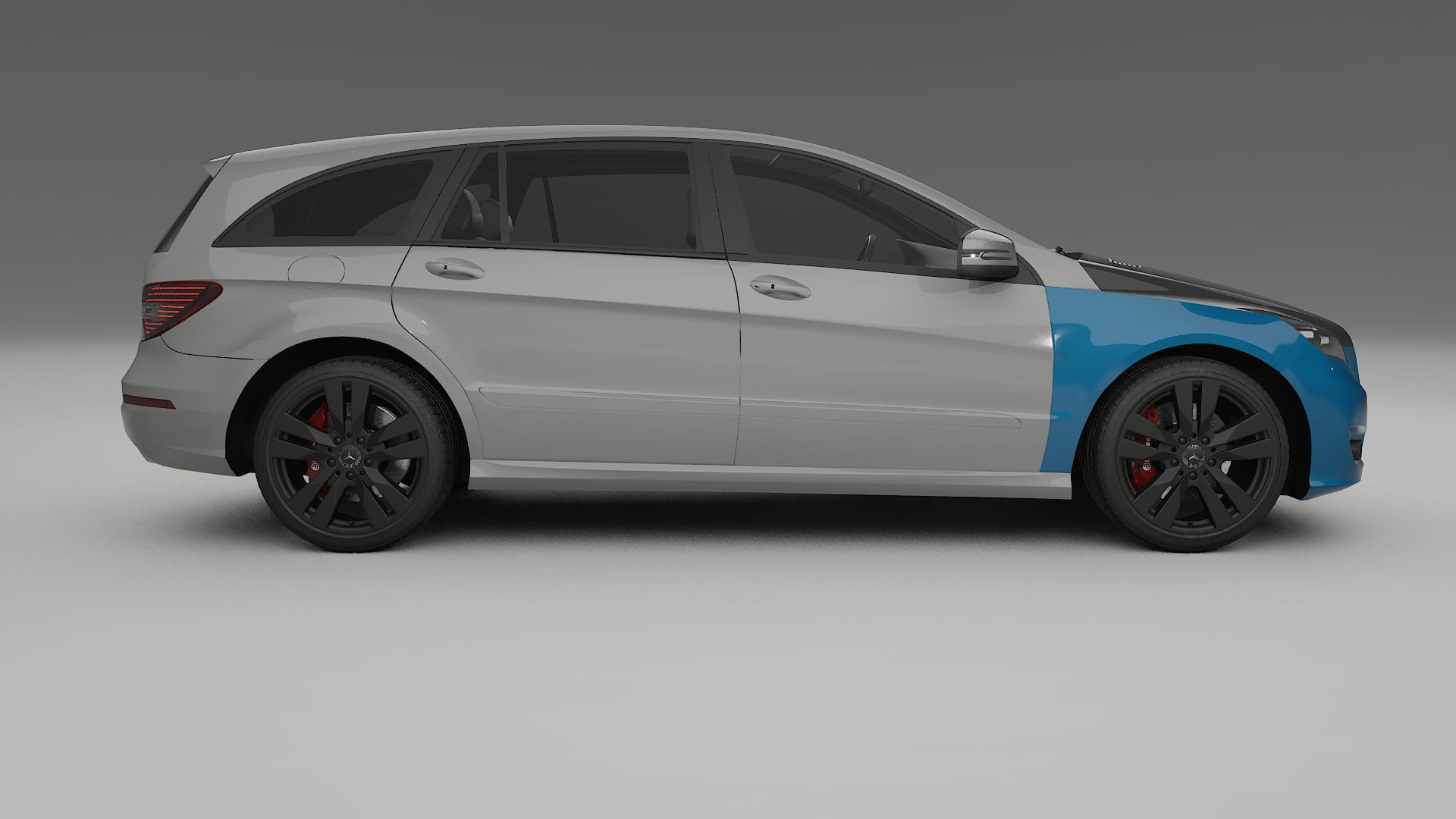 Lackskyddsfilm Mercedes R-class W251 facelift | CrystalGuard Framskyddskit med Kolfiberhuv