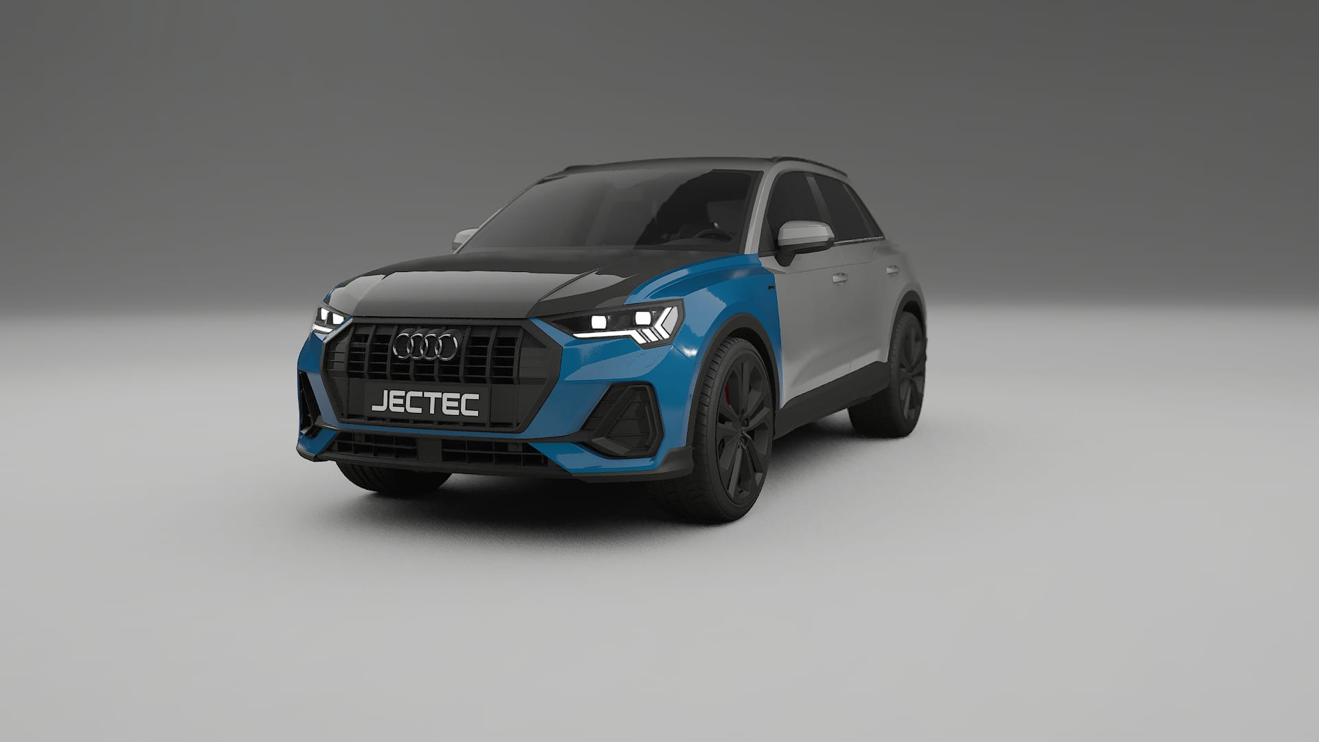 Lackskyddsfilm Audi Q3 S-Line F3 | CrystalGuard Framskyddskit med Kolfiberhuv