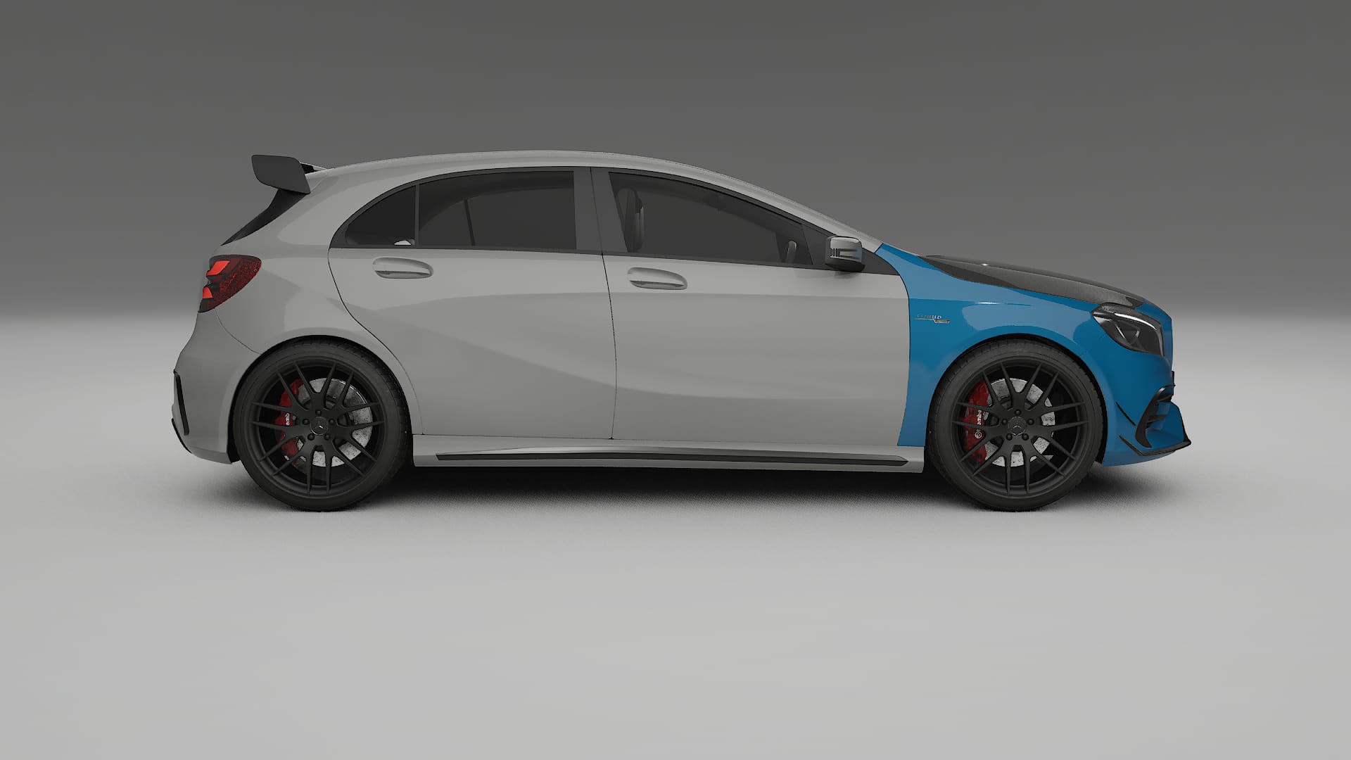 Lackskyddsfilm Mercedes A45 AMG W176 | CrystalGuard Framskyddskit med Kolfiberhuv