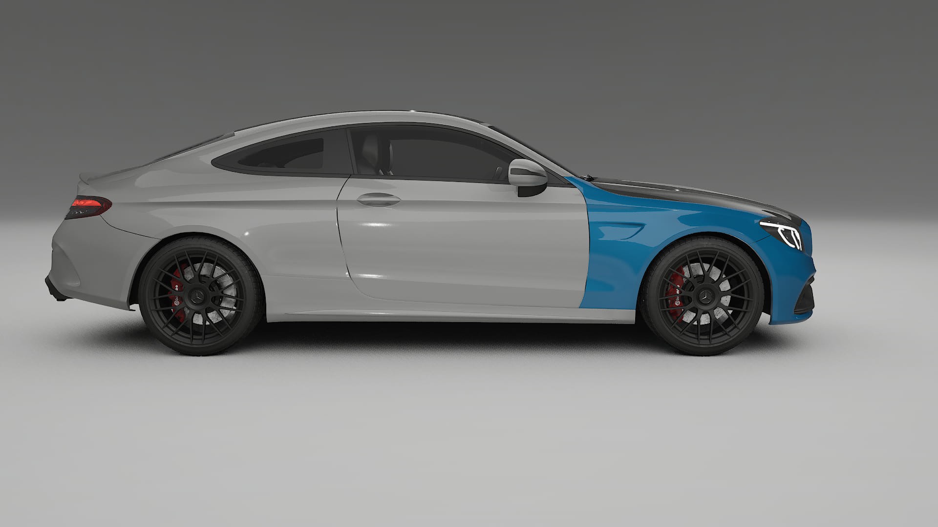 Lackskyddsfilm Mercedes C63 AMG W205 coupe | CrystalGuard Framskyddskit med Kolfiberhuv