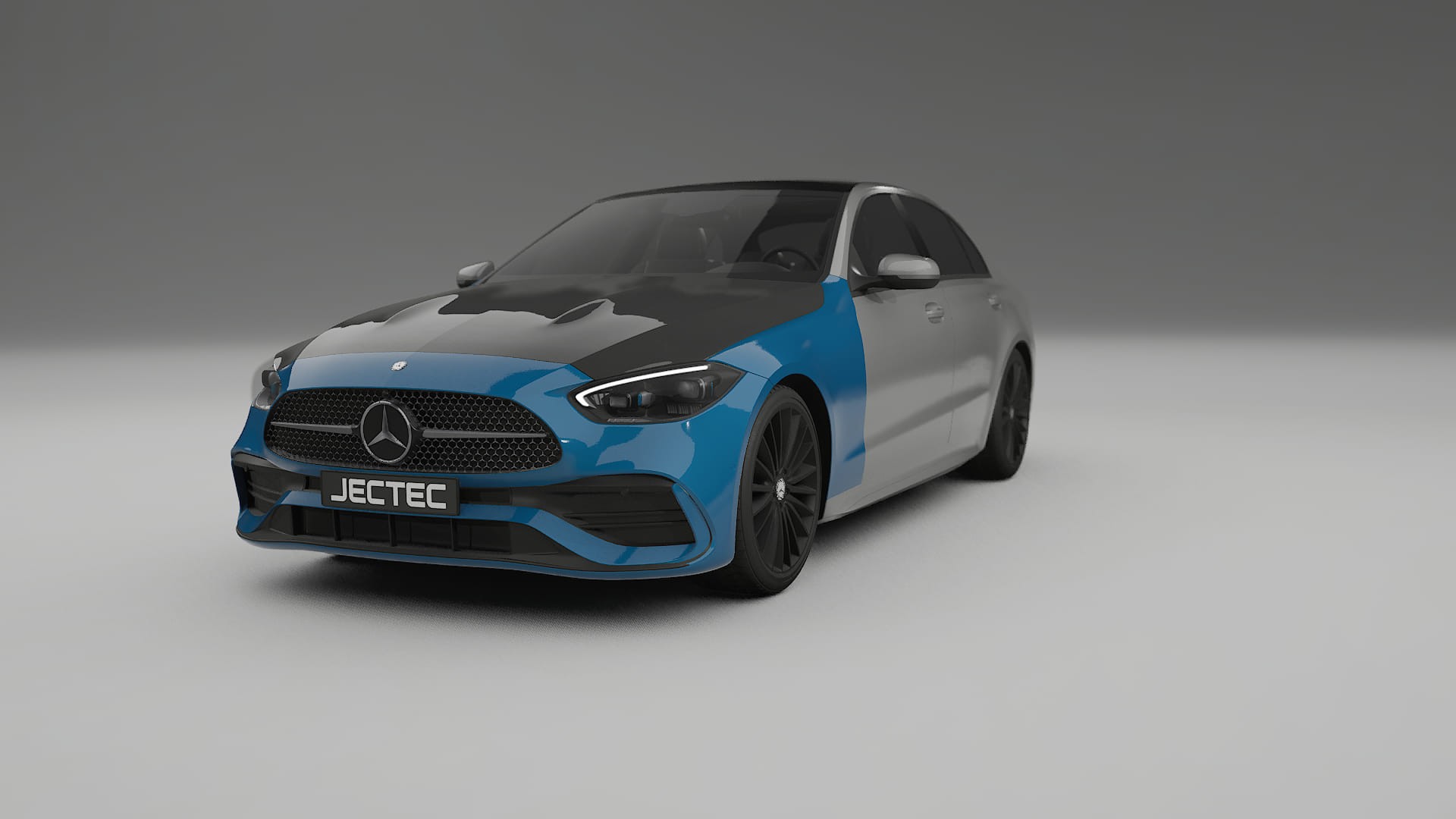 Lackskyddsfilm Mercedes C-class W206 | CrystalGuard Framskyddskit med Kolfiberhuv