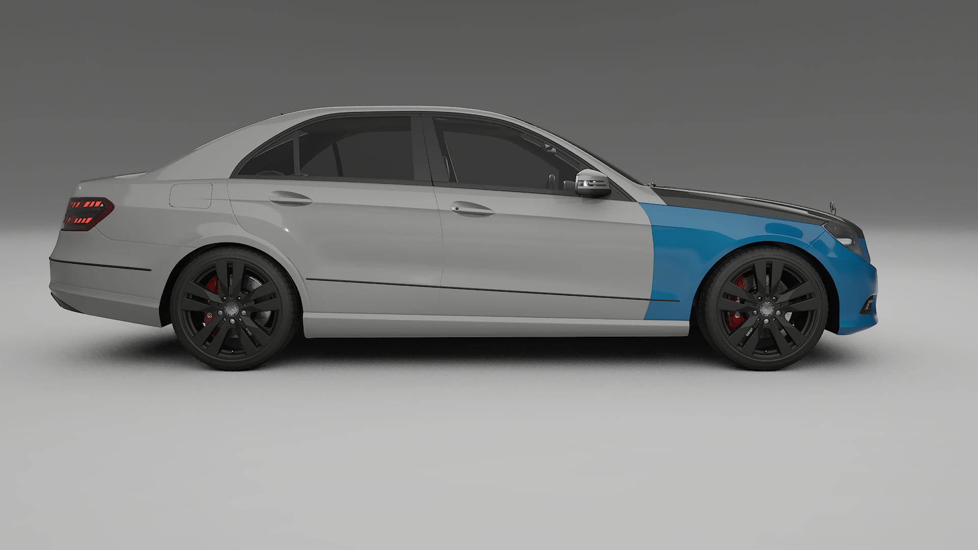 Lackskyddsfilm Mercedes E-class sedan W212 Prefacelift | CrystalGuard Framskyddskit med Kolfiberhuv