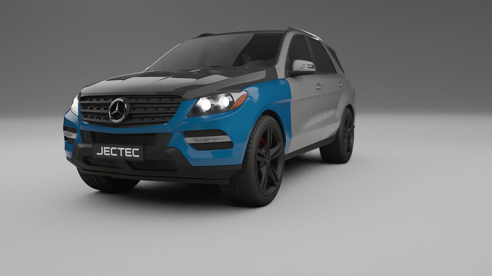 Lackskyddsfilm Mercedes M-class W166 | CrystalGuard Framskyddskit med Kolfiberhuv