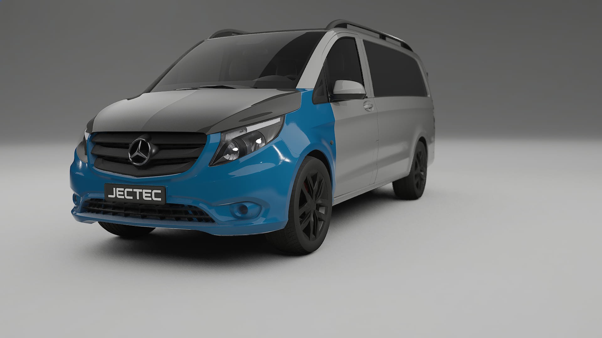 Lackskyddsfilm Mercedes Vito Kort W447 prefacelift | CrystalGuard Framskyddskit med Kolfiberhuv