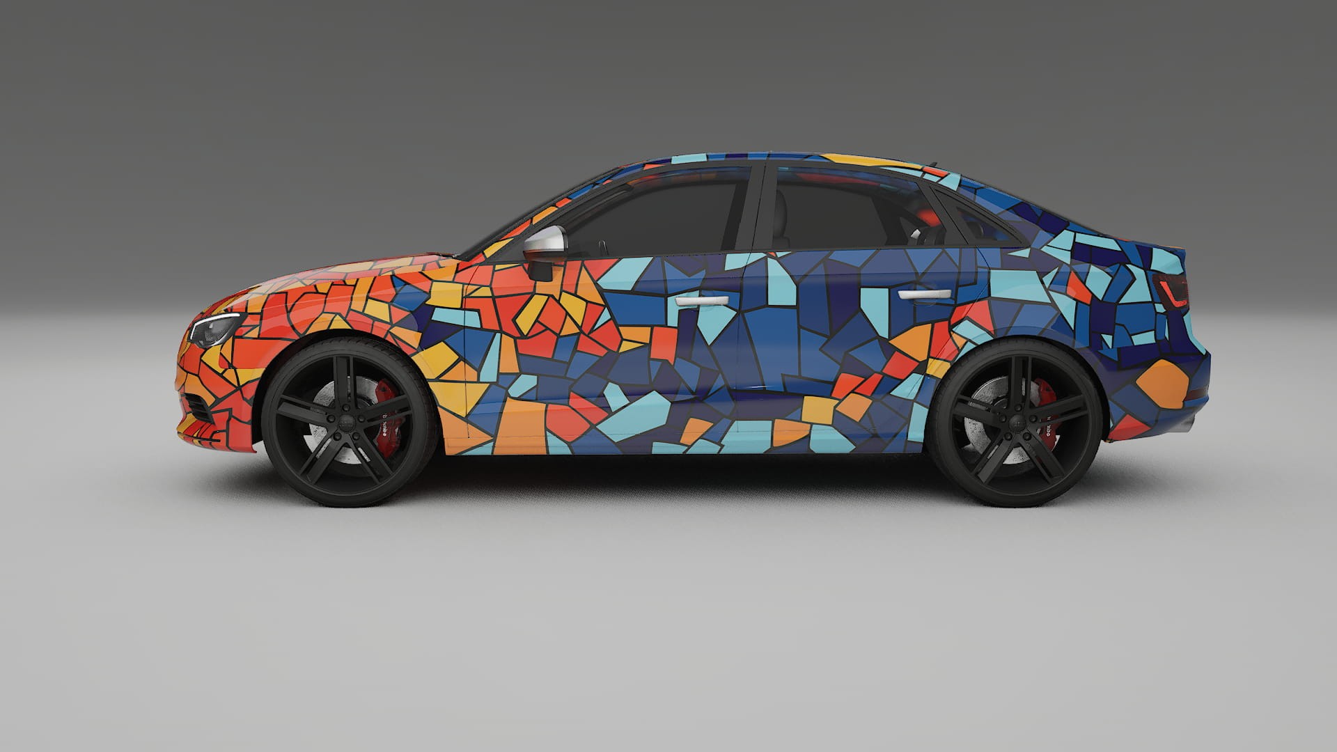 Audi A3 8V sedan prefacelift pre-LCI BARCELONA – Designad Wrap PPF-sats i utskrivbar polyuretanfilm