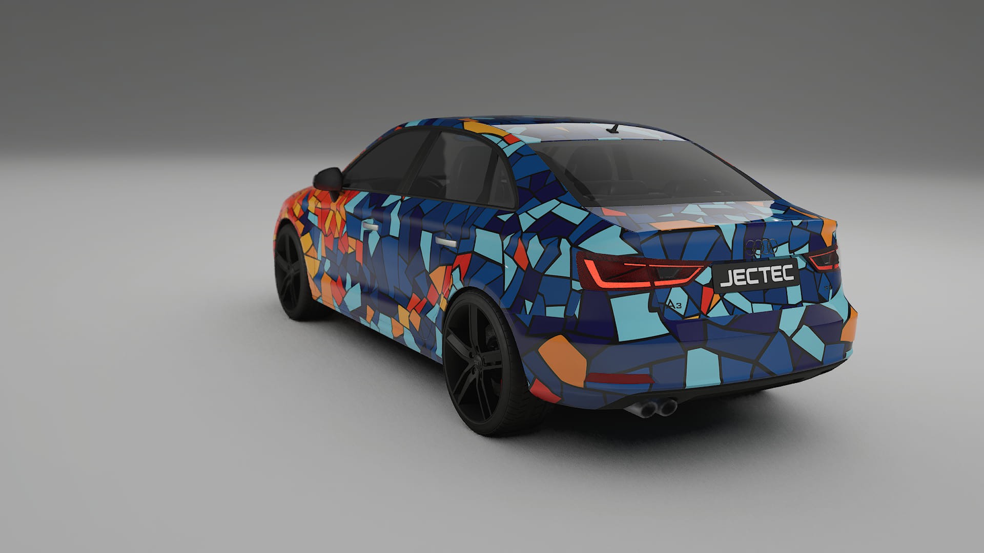 Audi A3 8V sedan prefacelift pre-LCI BARCELONA – Designad Wrap PPF-sats i utskrivbar polyuretanfilm