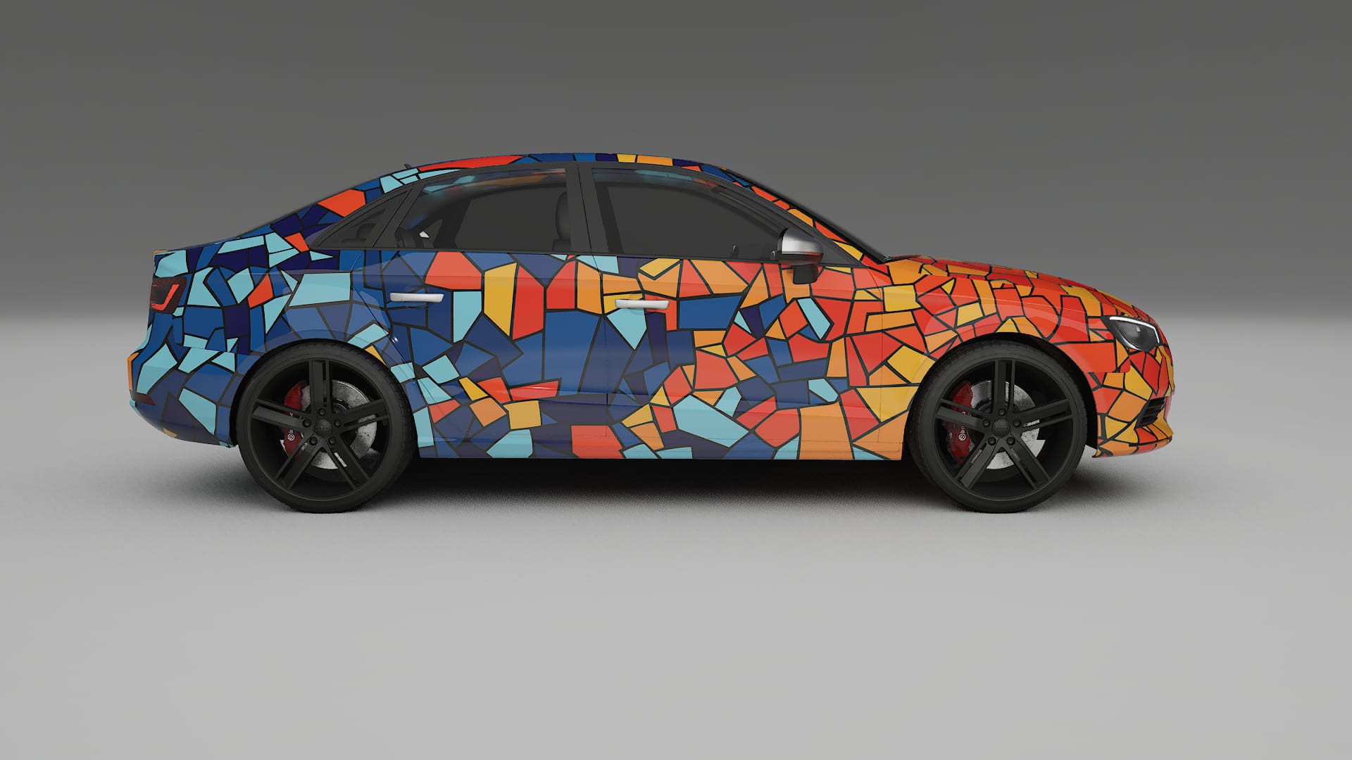 Audi A3 8V sedan prefacelift pre-LCI BARCELONA – Designad Wrap PPF-sats i utskrivbar polyuretanfilm