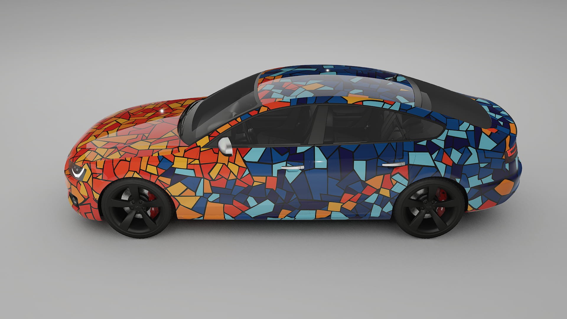 Audi A5 8T Sportback prefacelift pre-LCI BARCELONA – Designad Wrap PPF-sats i utskrivbar polyuretanfilm