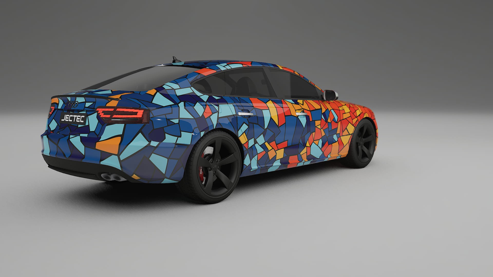 Audi A5 8T Sportback prefacelift pre-LCI BARCELONA – Designad Wrap PPF-sats i utskrivbar polyuretanfilm