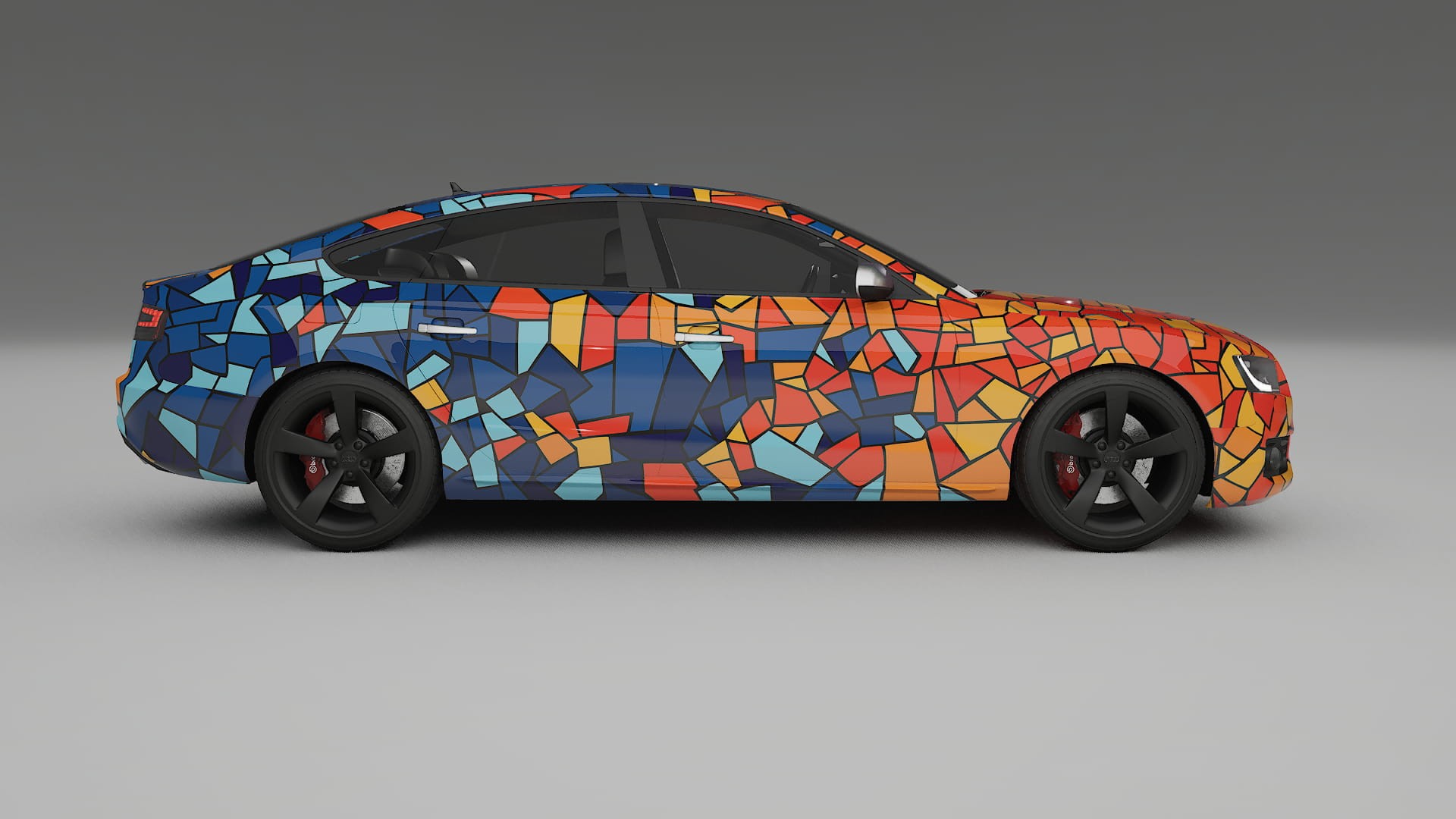 Audi A5 8T Sportback prefacelift pre-LCI BARCELONA – Designad Wrap PPF-sats i utskrivbar polyuretanfilm