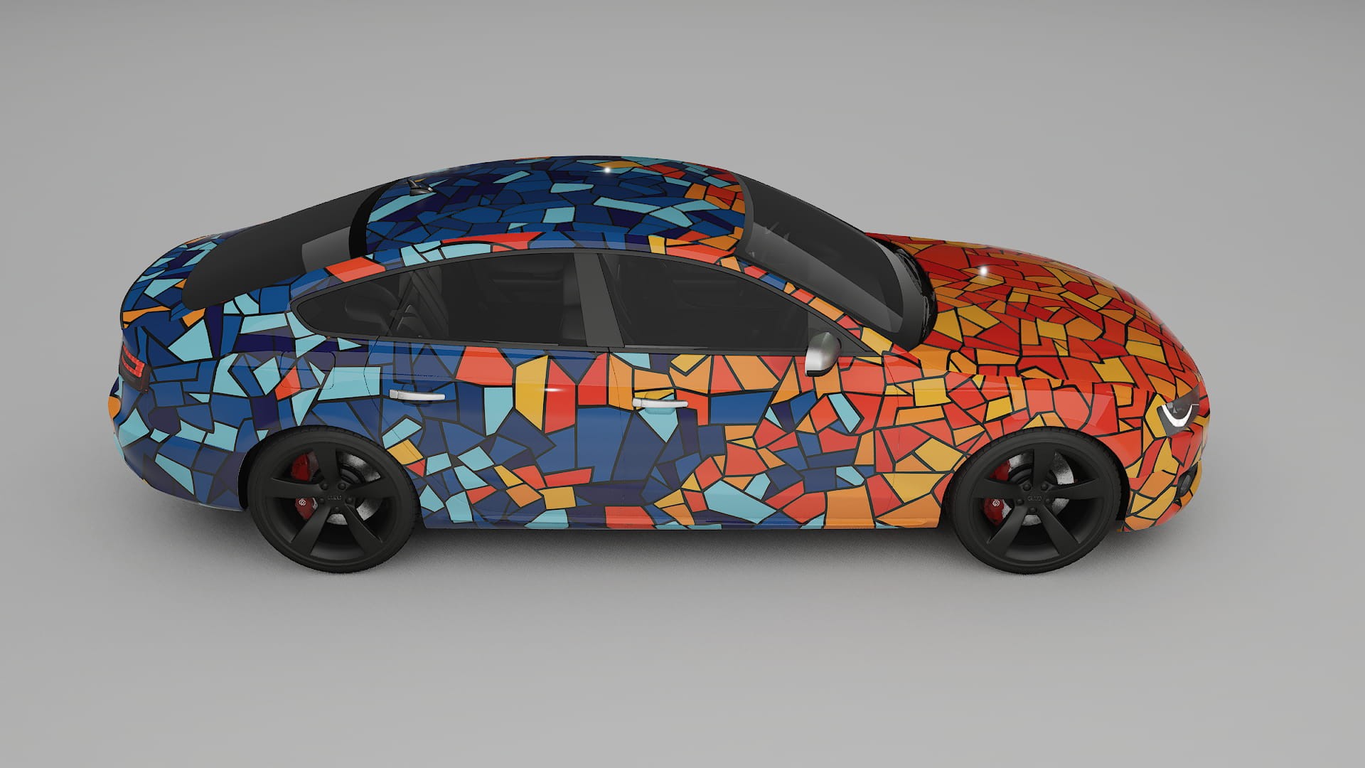 Audi A5 8T Sportback prefacelift pre-LCI BARCELONA – Designad Wrap PPF-sats i utskrivbar polyuretanfilm