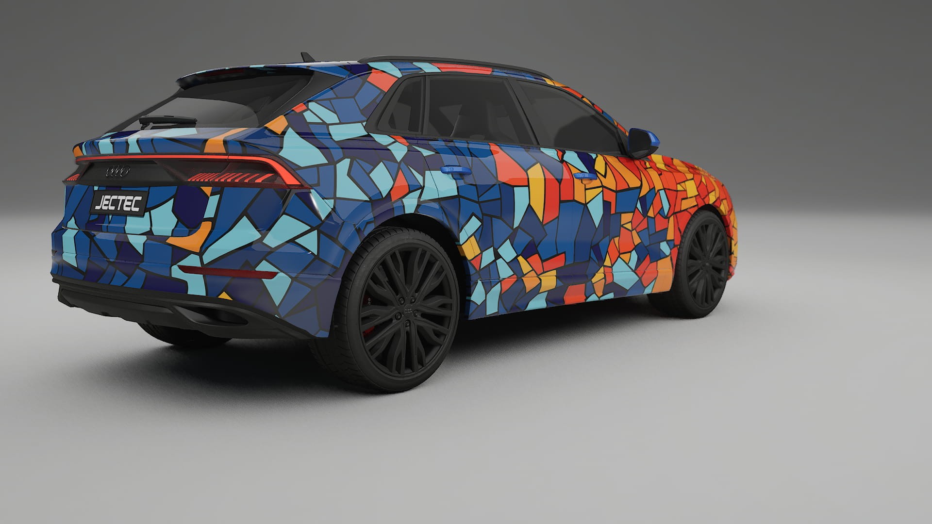 Audi Q8 F1 prefacelift pre-LCI BARCELONA – Designad Wrap PPF-sats i utskrivbar polyuretanfilm