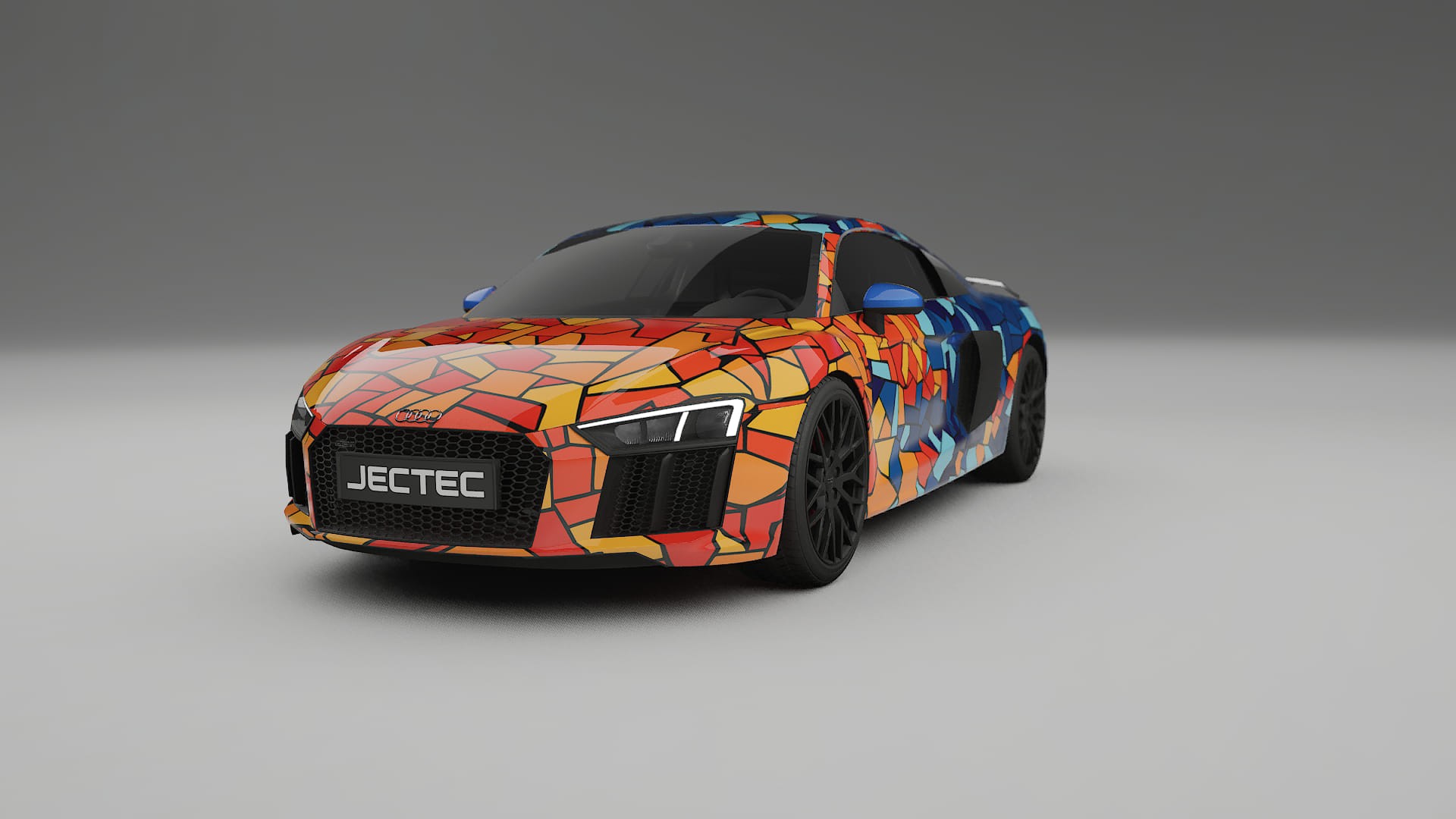 Audi R8 typ-4S prefacelift pre-LCI BARCELONA – Designad Wrap PPF-sats i utskrivbar polyuretanfilm