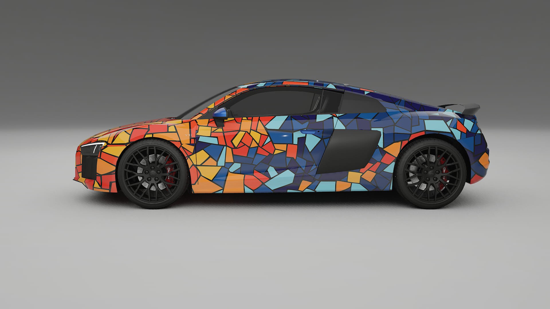 Audi R8 typ-4S prefacelift pre-LCI BARCELONA – Designad Wrap PPF-sats i utskrivbar polyuretanfilm