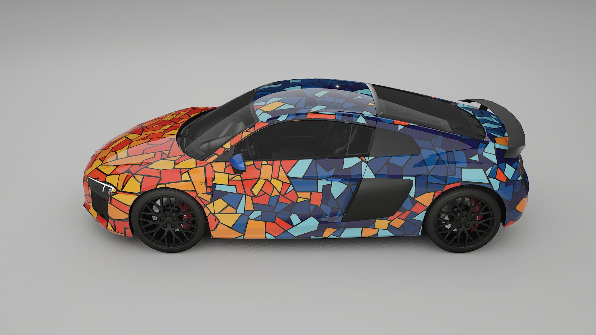 Audi R8 typ-4S prefacelift pre-LCI BARCELONA – Designad Wrap PPF-sats i utskrivbar polyuretanfilm