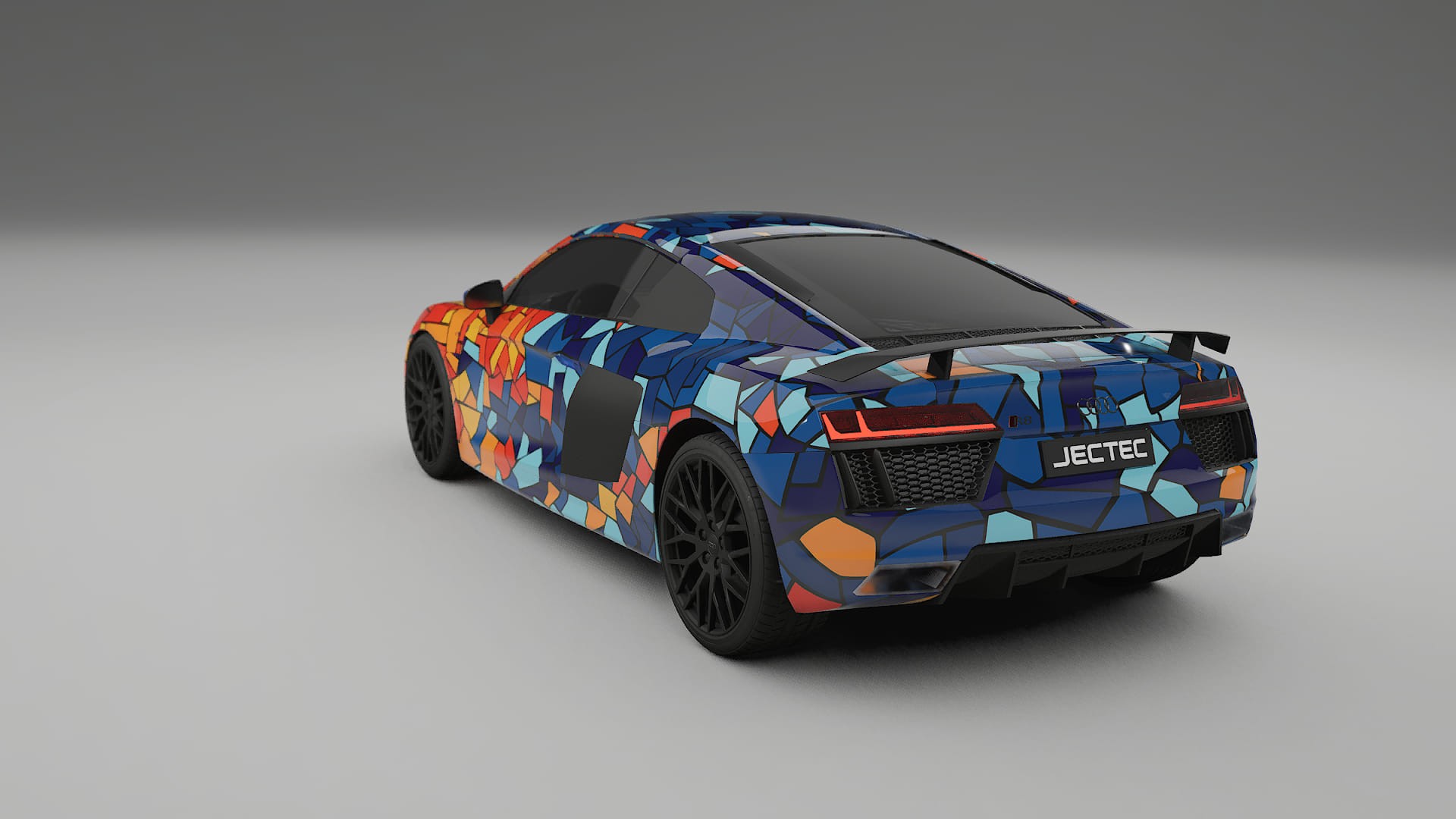 Audi R8 typ-4S prefacelift pre-LCI BARCELONA – Designad Wrap PPF-sats i utskrivbar polyuretanfilm