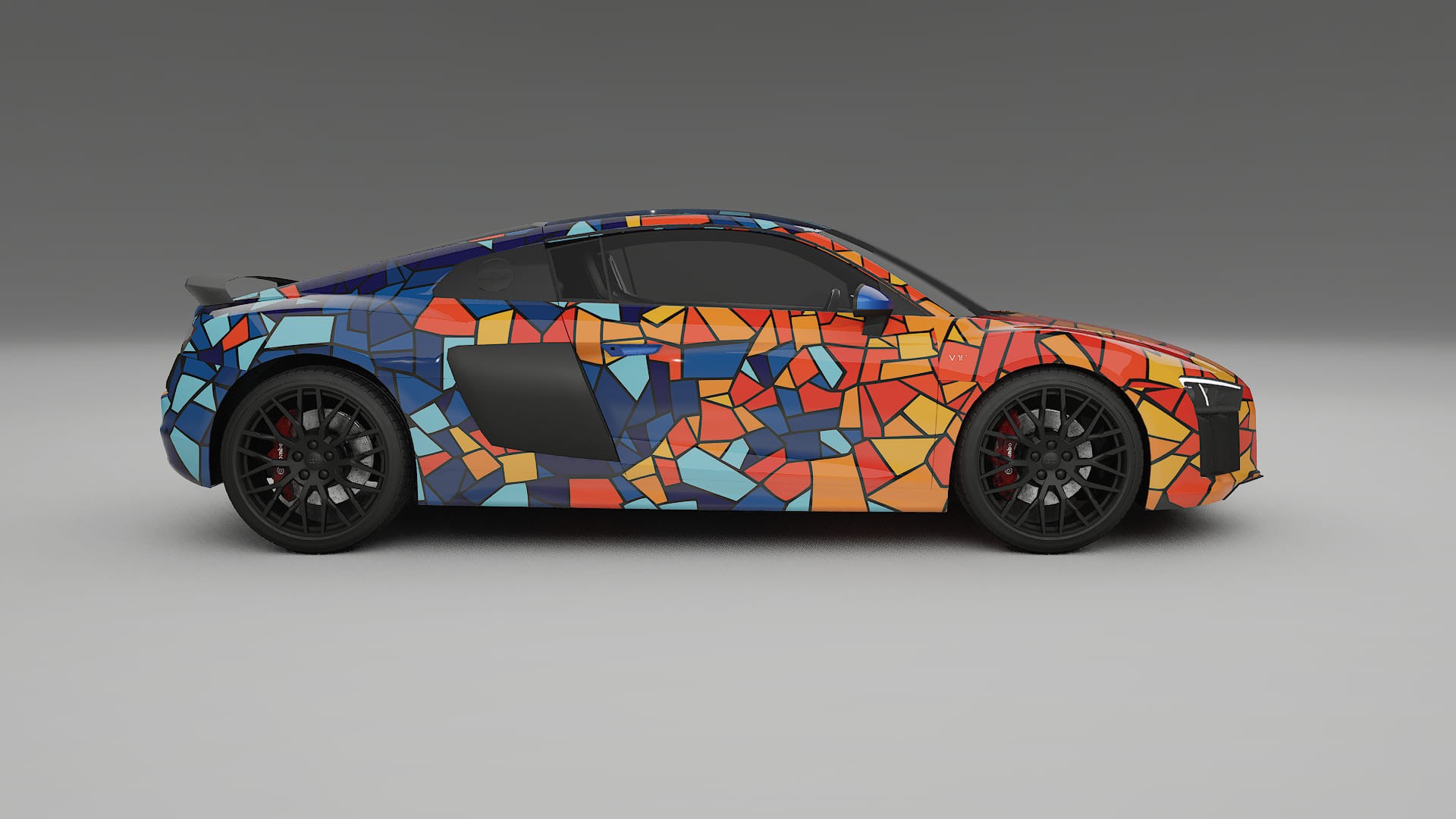 Audi R8 typ-4S prefacelift pre-LCI BARCELONA – Designad Wrap PPF-sats i utskrivbar polyuretanfilm
