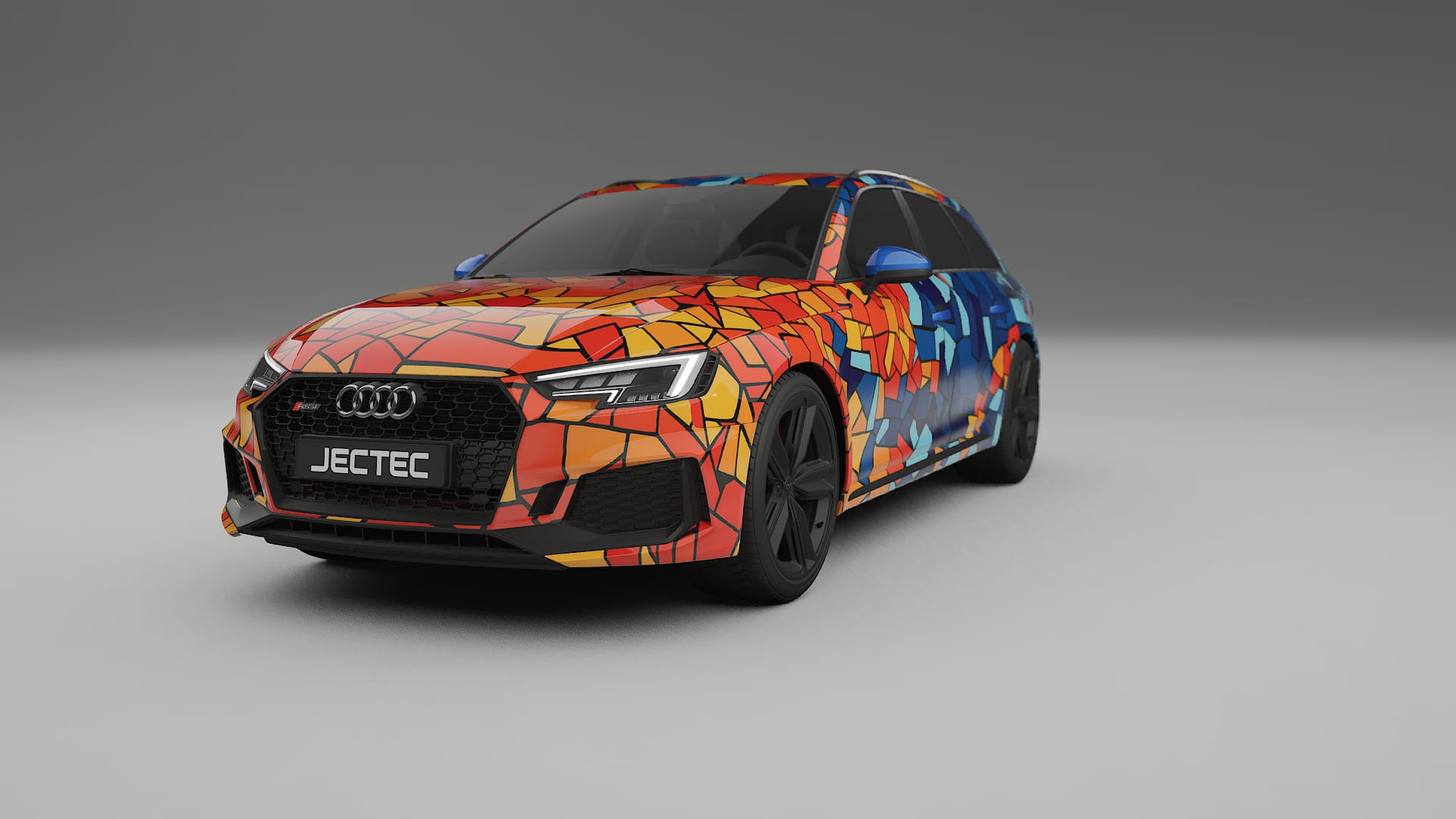 Audi RS4 Avant B9 prefacelift pre-LCI BARCELONA – Designad Wrap PPF-sats i utskrivbar polyuretanfilm