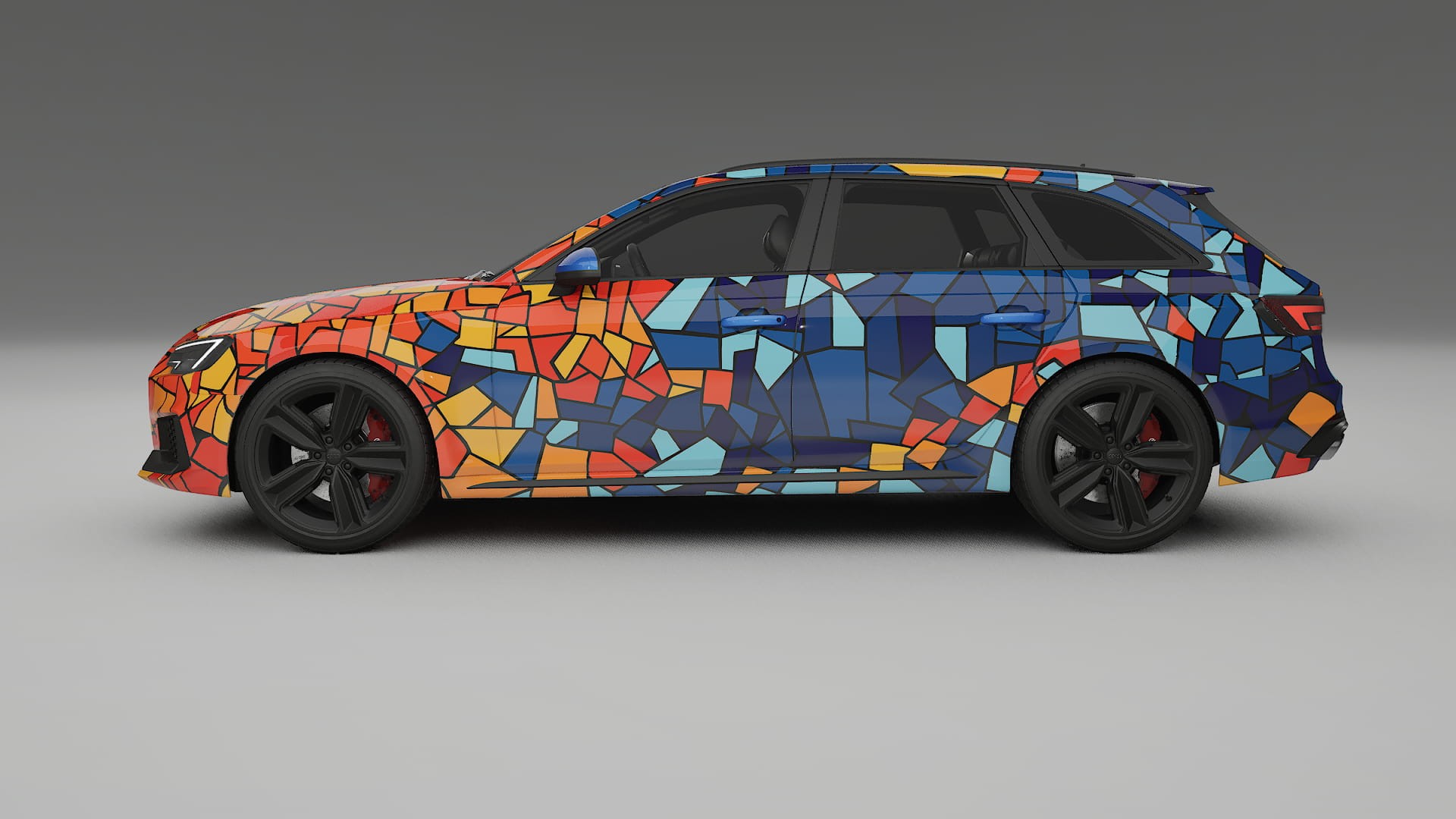 Audi RS4 Avant B9 prefacelift pre-LCI BARCELONA – Designad Wrap PPF-sats i utskrivbar polyuretanfilm