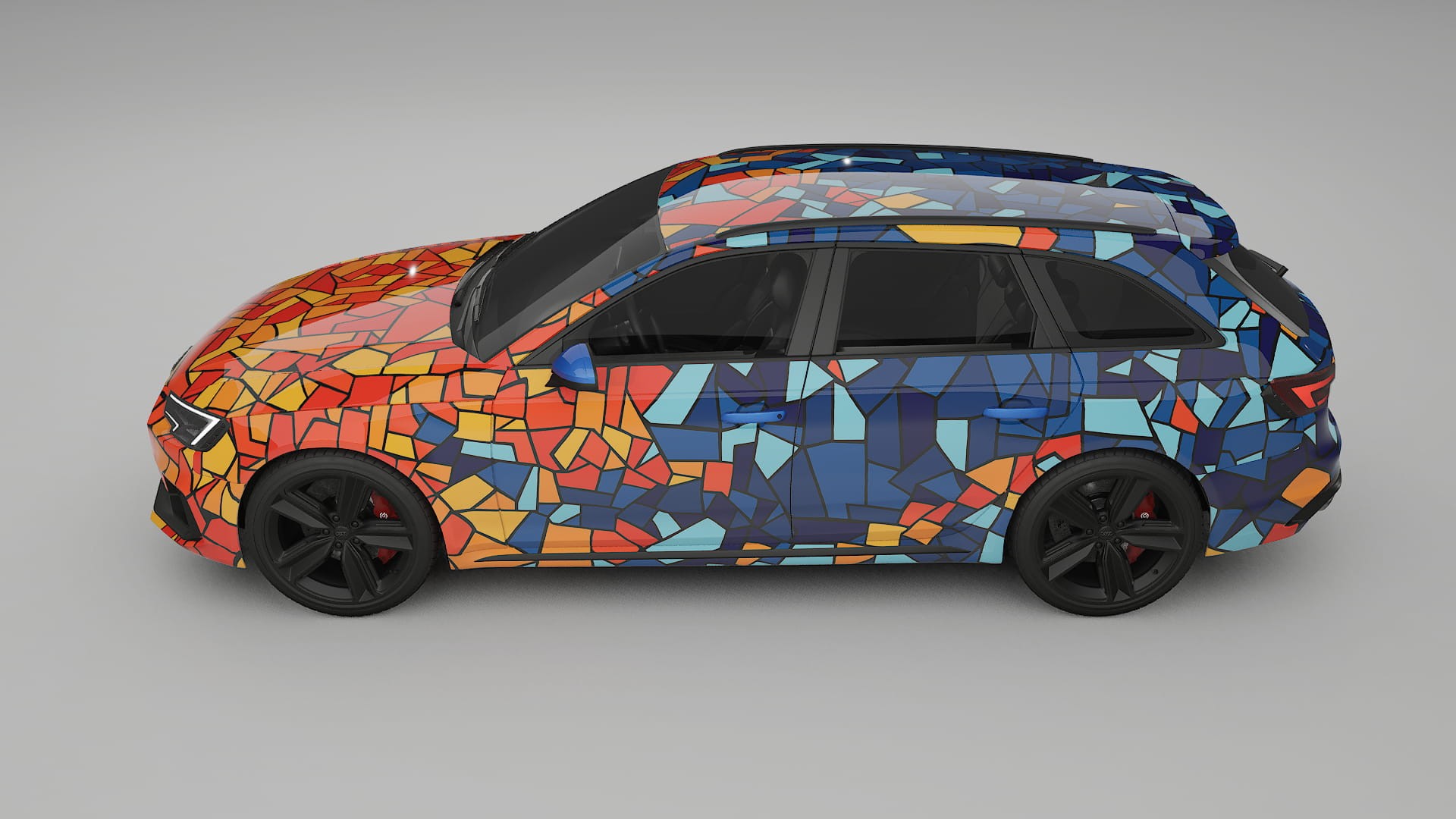 Audi RS4 Avant B9 prefacelift pre-LCI BARCELONA – Designad Wrap PPF-sats i utskrivbar polyuretanfilm