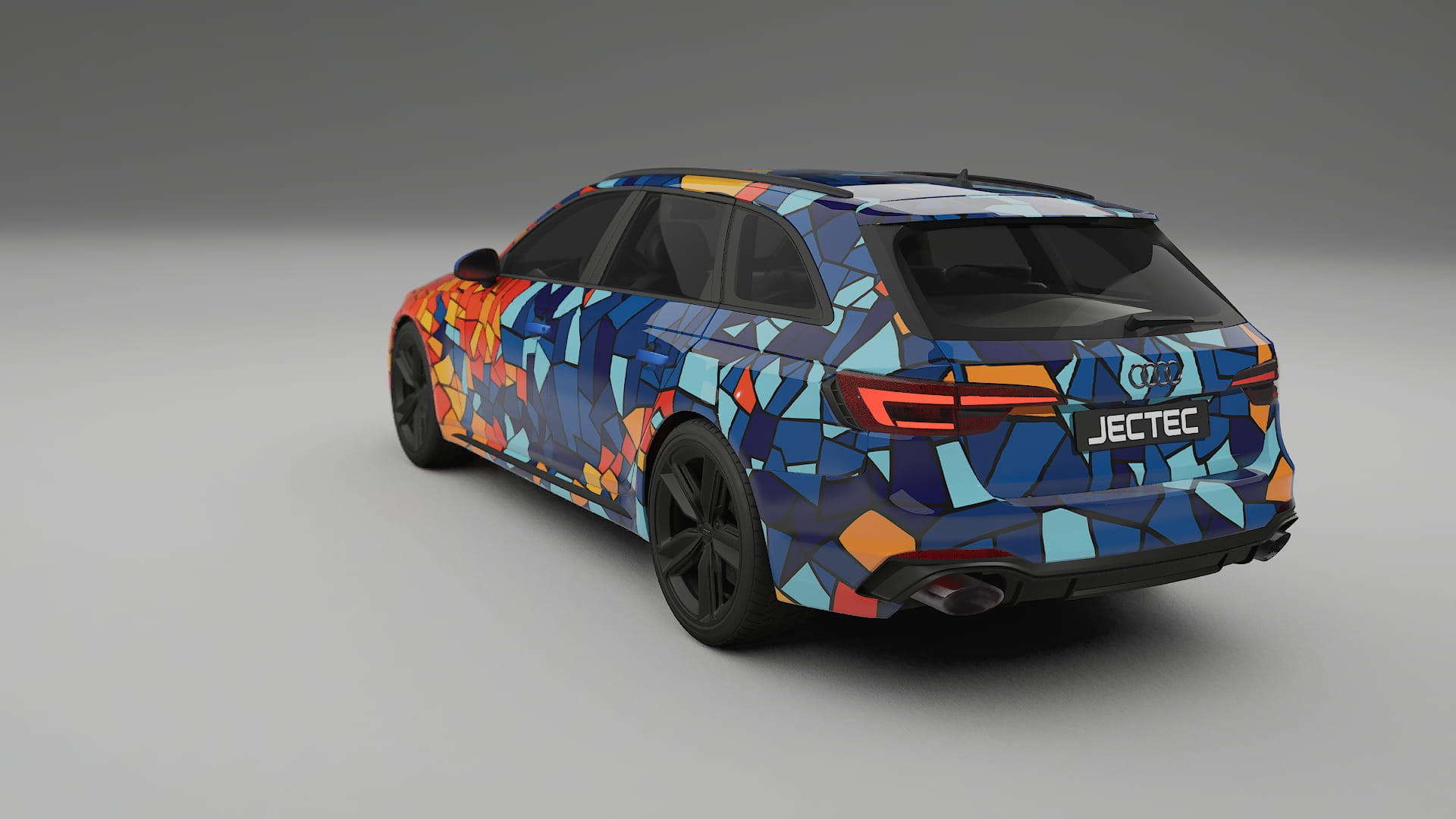 Audi RS4 Avant B9 prefacelift pre-LCI BARCELONA – Designad Wrap PPF-sats i utskrivbar polyuretanfilm