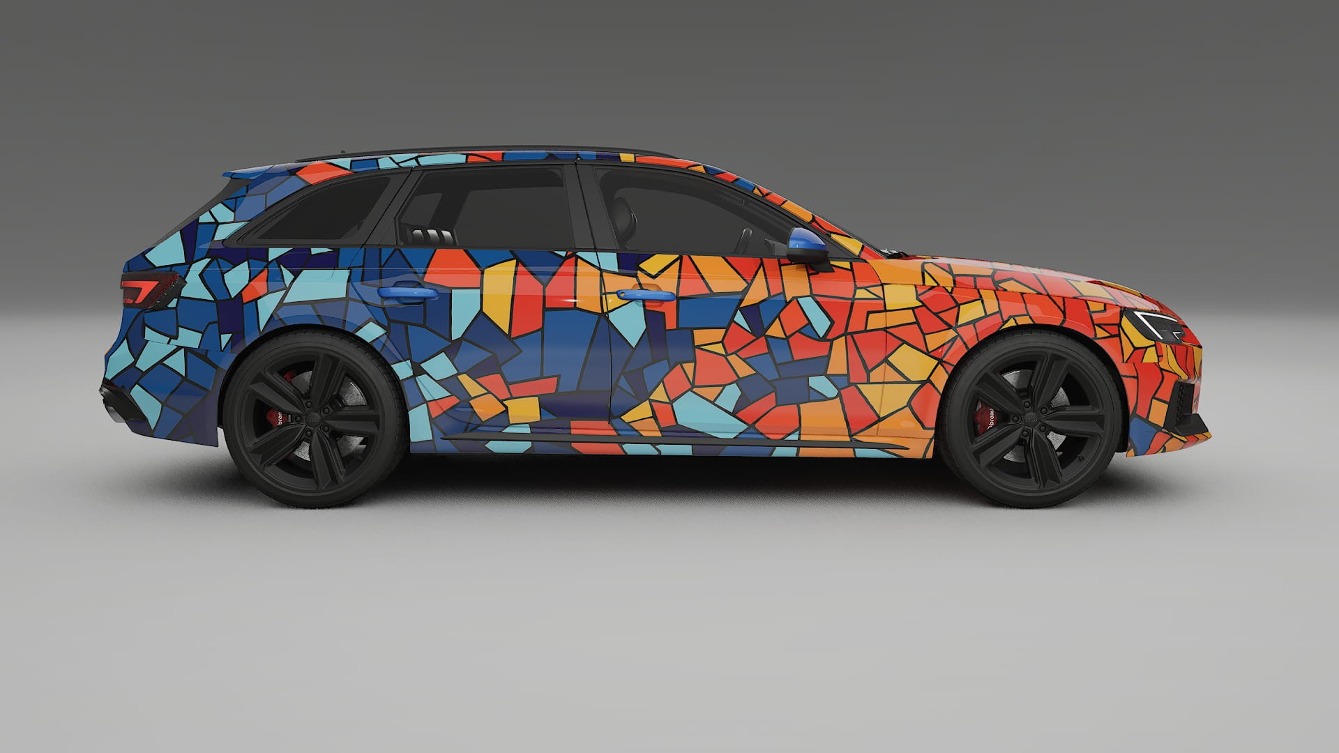 Audi RS4 Avant B9 prefacelift pre-LCI BARCELONA – Designad Wrap PPF-sats i utskrivbar polyuretanfilm