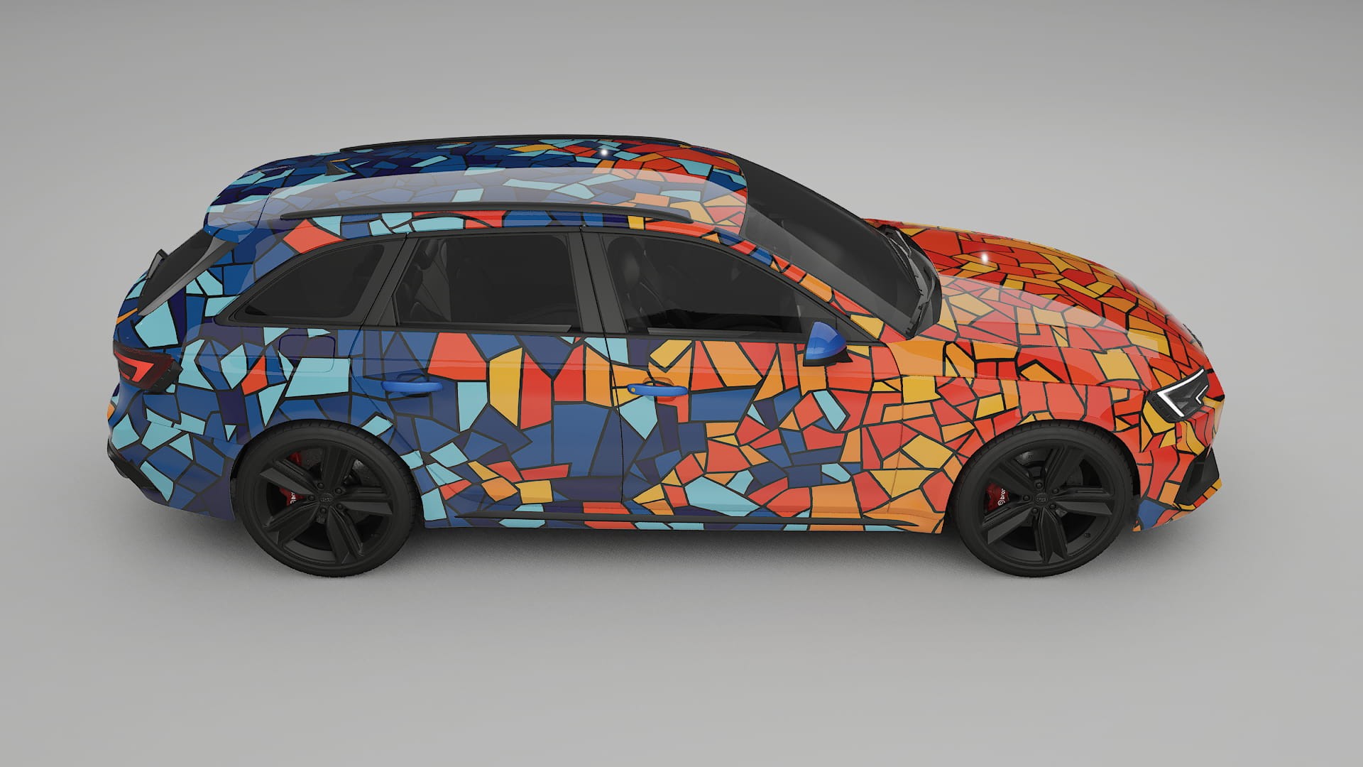 Audi RS4 Avant B9 prefacelift pre-LCI BARCELONA – Designad Wrap PPF-sats i utskrivbar polyuretanfilm