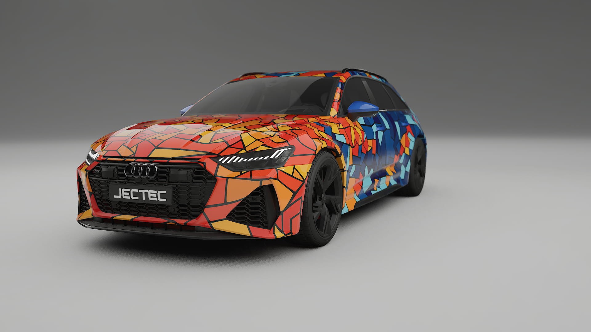 Audi RS6 Avant C8 facelift LCI BARCELONA – Designad Wrap PPF-sats i utskrivbar polyuretanfilm
