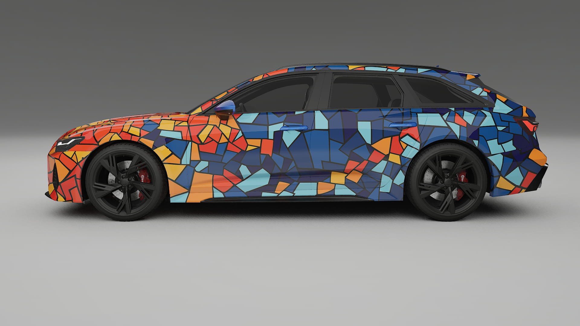 Audi RS6 Avant C8 facelift LCI BARCELONA – Designad Wrap PPF-sats i utskrivbar polyuretanfilm