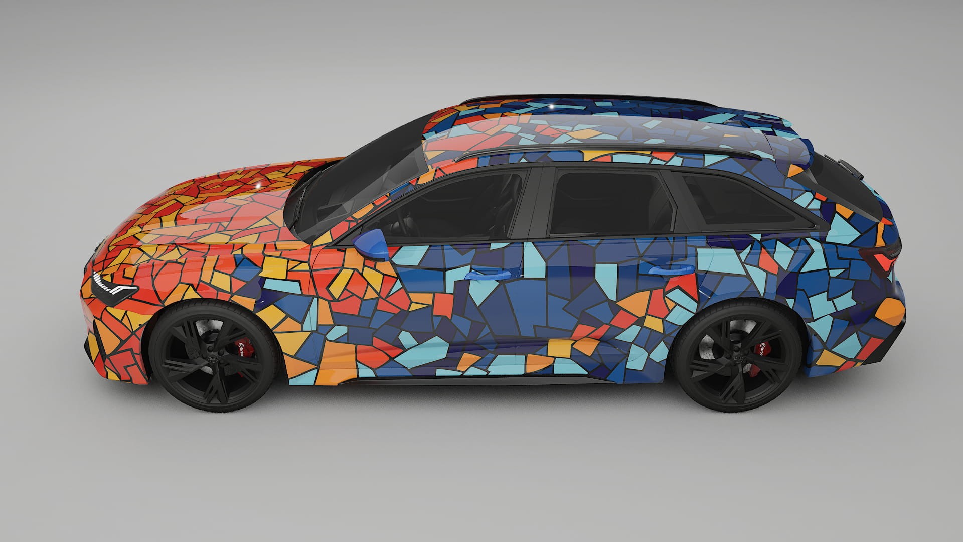 Audi RS6 Avant C8 facelift LCI BARCELONA – Designad Wrap PPF-sats i utskrivbar polyuretanfilm