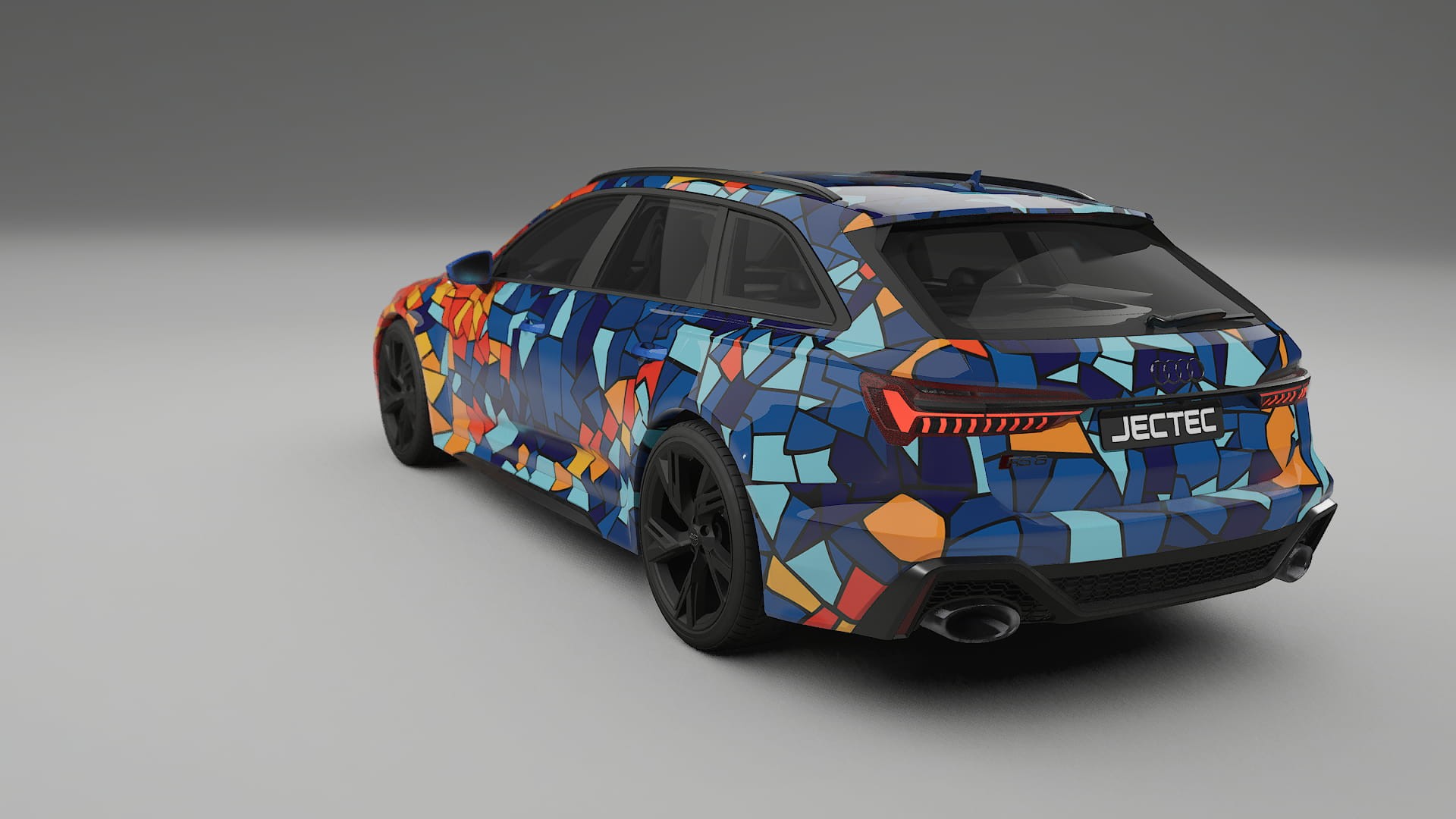 Audi RS6 Avant C8 facelift LCI BARCELONA – Designad Wrap PPF-sats i utskrivbar polyuretanfilm