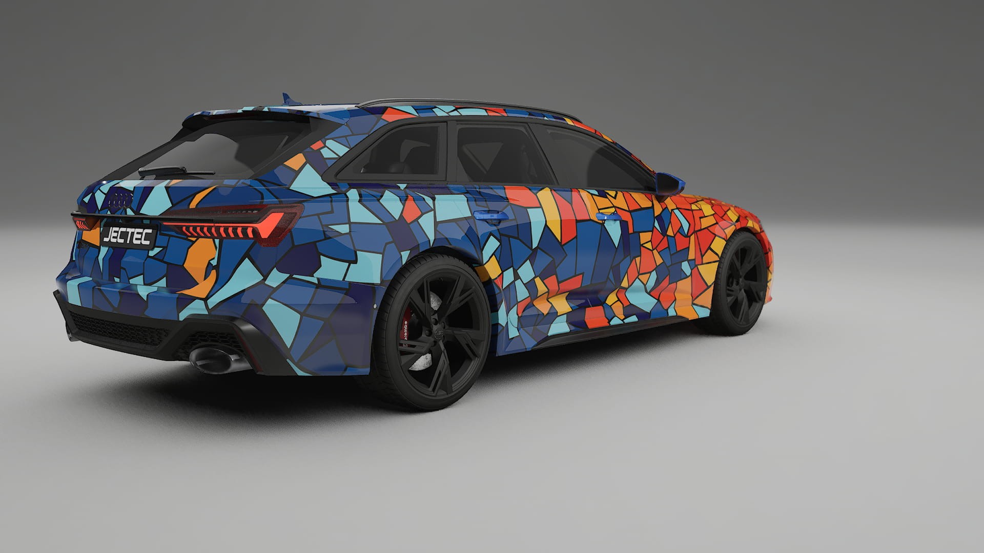 Audi RS6 Avant C8 facelift LCI BARCELONA – Designad Wrap PPF-sats i utskrivbar polyuretanfilm