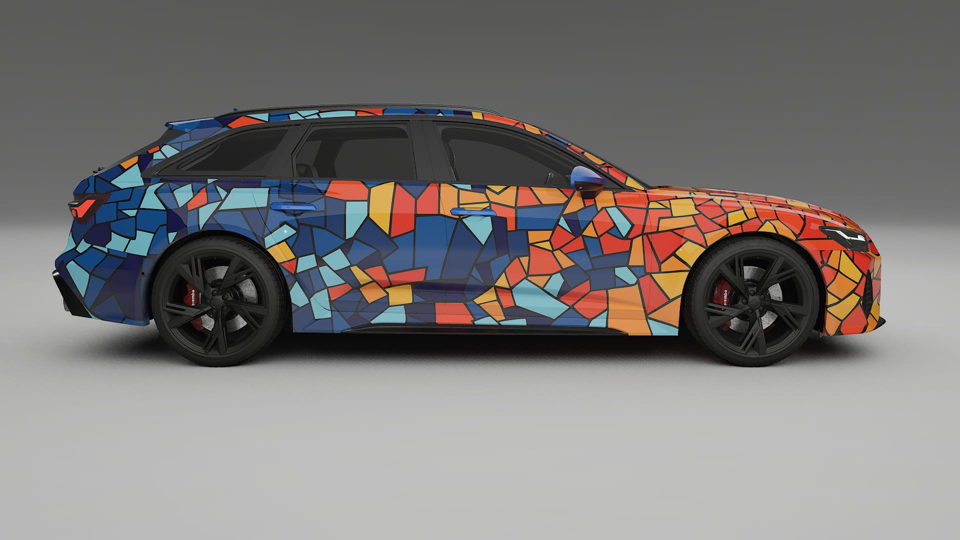 Audi RS6 Avant C8 facelift LCI BARCELONA – Designad Wrap PPF-sats i utskrivbar polyuretanfilm
