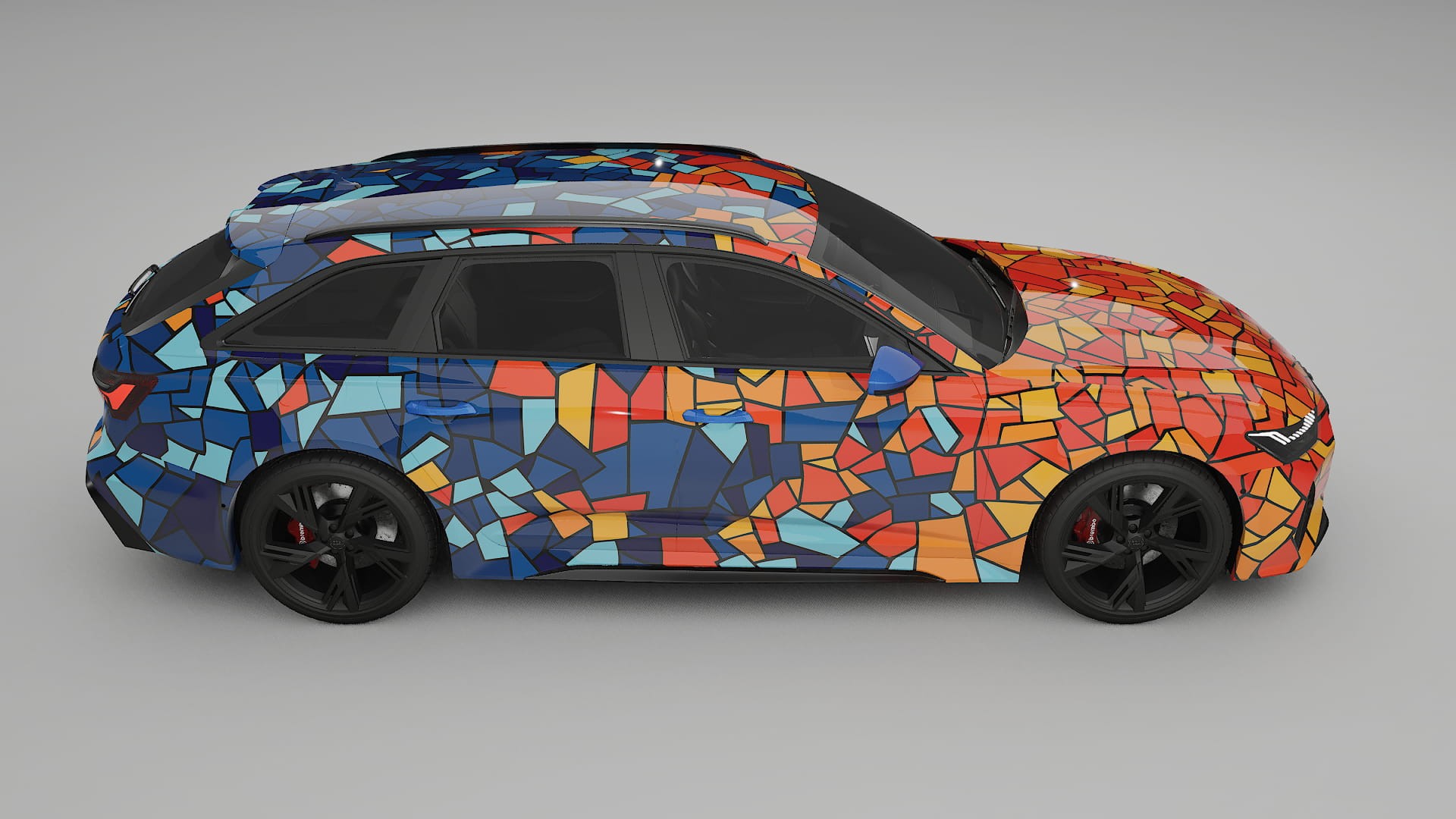 Audi RS6 Avant C8 facelift LCI BARCELONA – Designad Wrap PPF-sats i utskrivbar polyuretanfilm