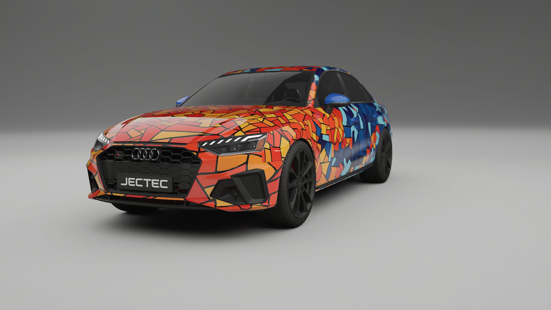 Audi S4 Sedan B9 facelift LCI BARCELONA – Designad Wrap PPF-sats i utskrivbar polyuretanfilm