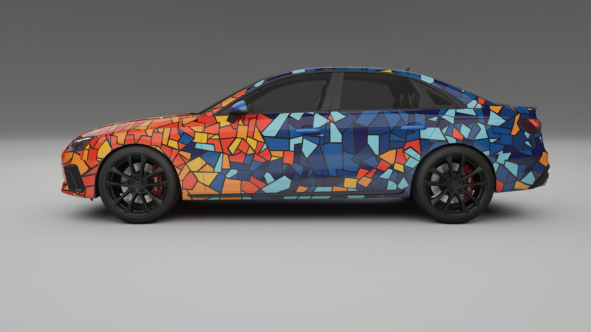 Audi S4 Sedan B9 facelift LCI BARCELONA – Designad Wrap PPF-sats i utskrivbar polyuretanfilm