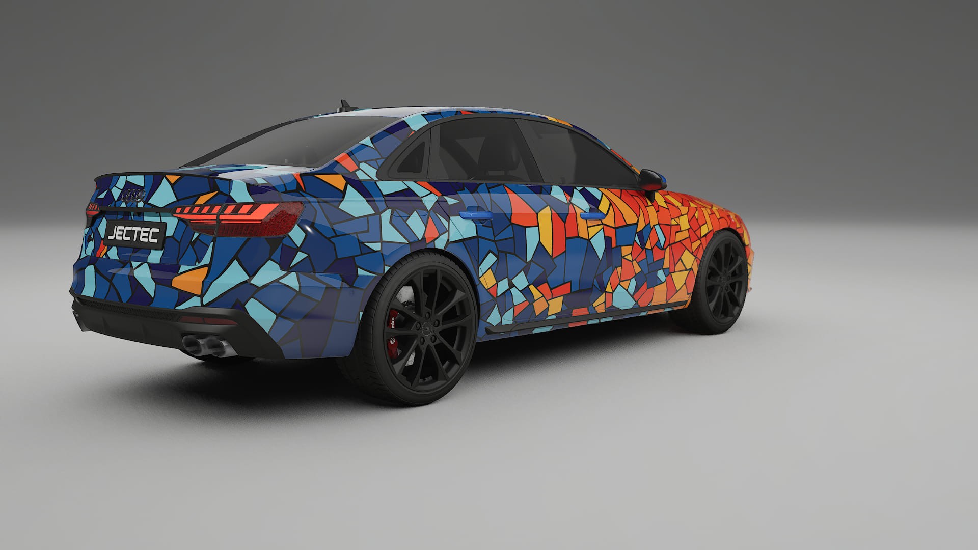 Audi S4 Sedan B9 facelift LCI BARCELONA – Designad Wrap PPF-sats i utskrivbar polyuretanfilm