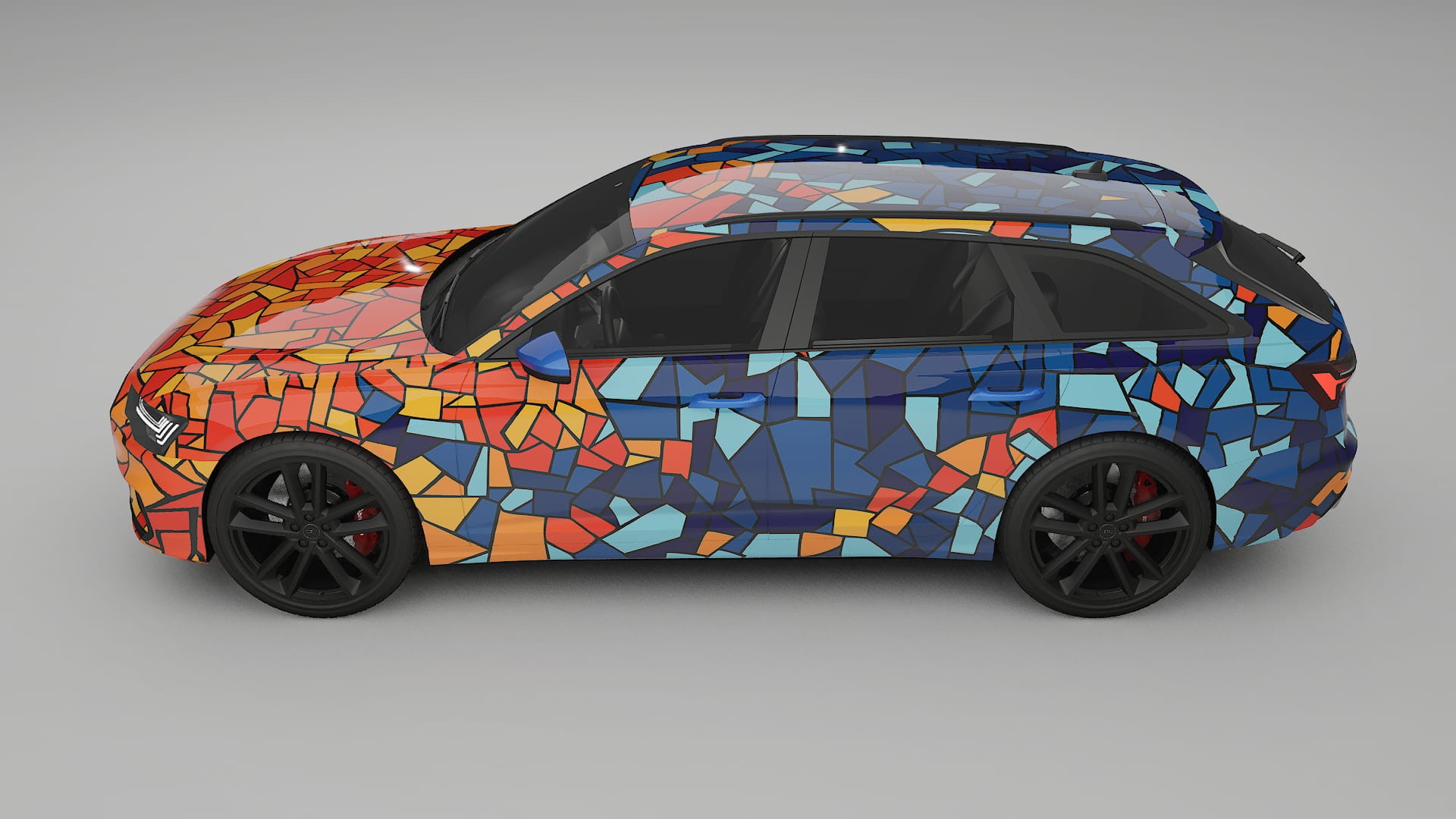 Audi S6 Avant prefacelift pre-LCI C8 BARCELONA – Designad Wrap PPF-sats i utskrivbar polyuretanfilm