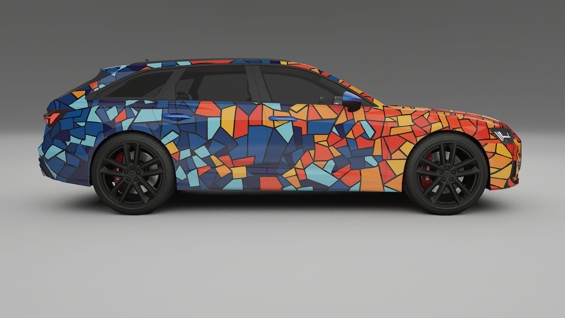 Audi S6 Avant prefacelift pre-LCI C8 BARCELONA – Designad Wrap PPF-sats i utskrivbar polyuretanfilm