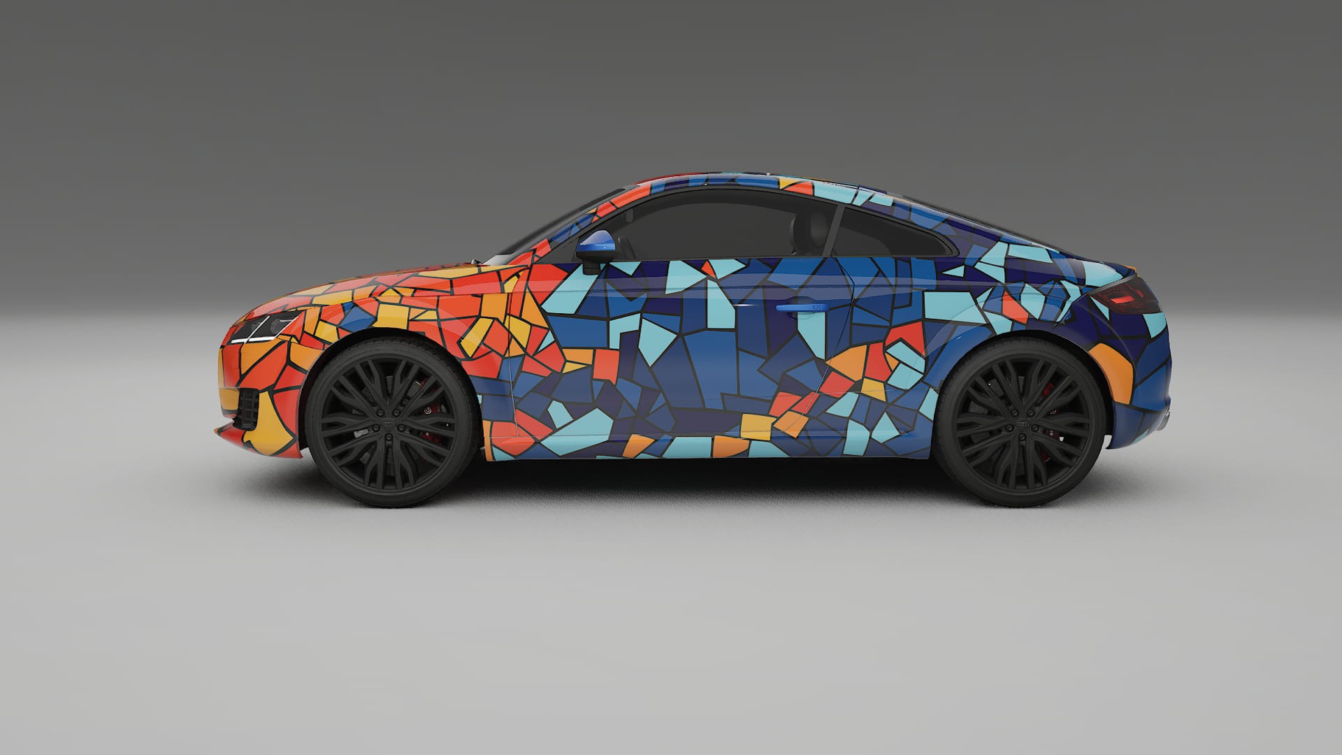 Audi TT Coupe 8S prefacelift pre-LCI BARCELONA – Designad Wrap PPF-sats i utskrivbar polyuretanfilm