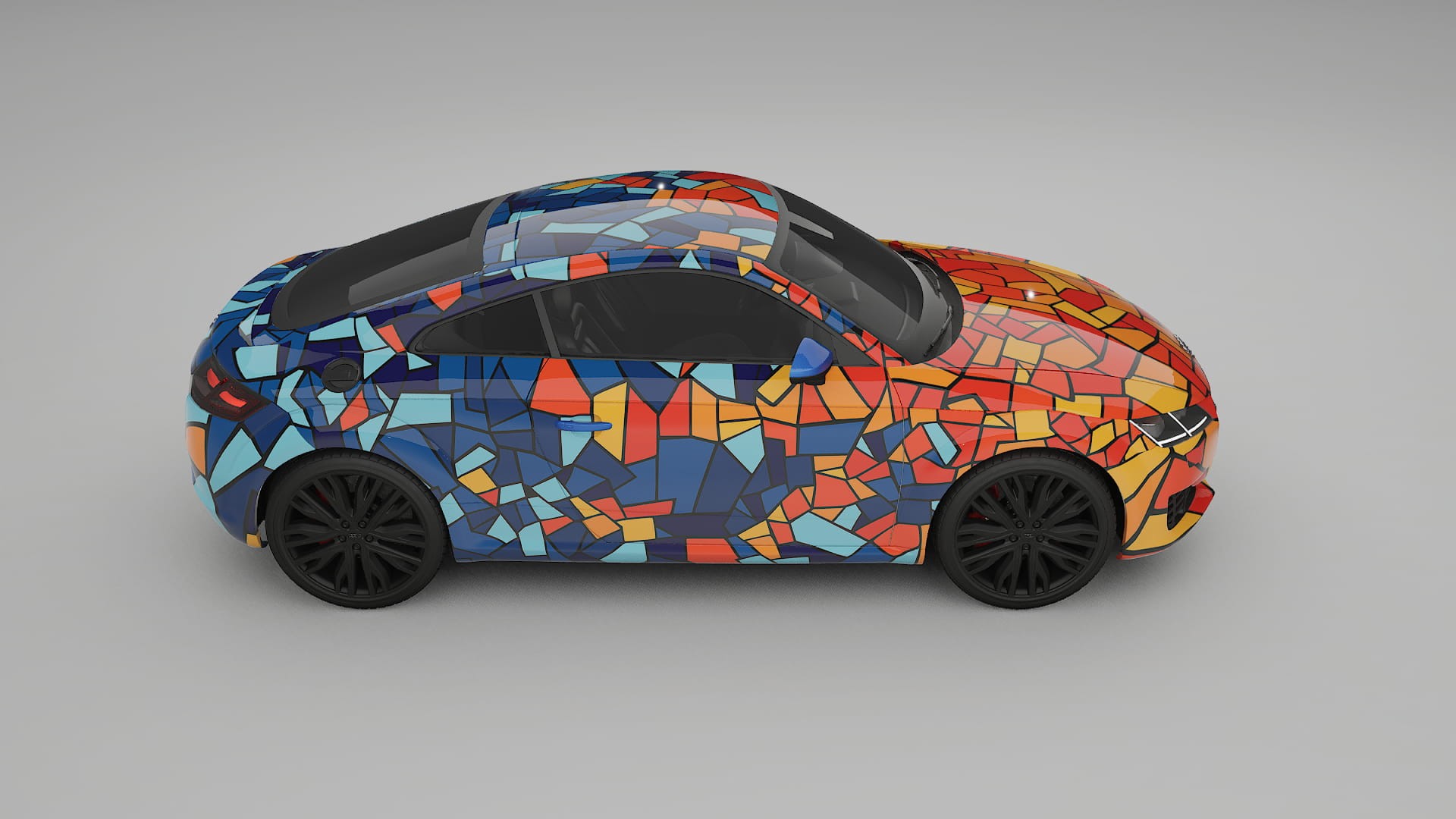 Audi TT Coupe 8S prefacelift pre-LCI BARCELONA – Designad Wrap PPF-sats i utskrivbar polyuretanfilm