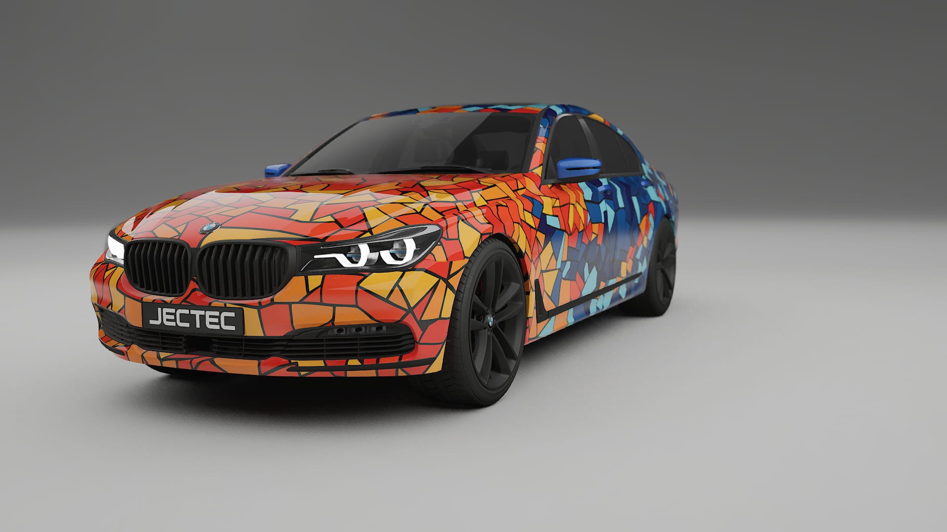 BMW 7 G11 G12 facelift LCI BARCELONA – Designad Wrap PPF-sats i utskrivbar polyuretanfilm